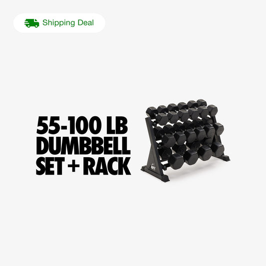 55-100 Dumbbell Set with Rack