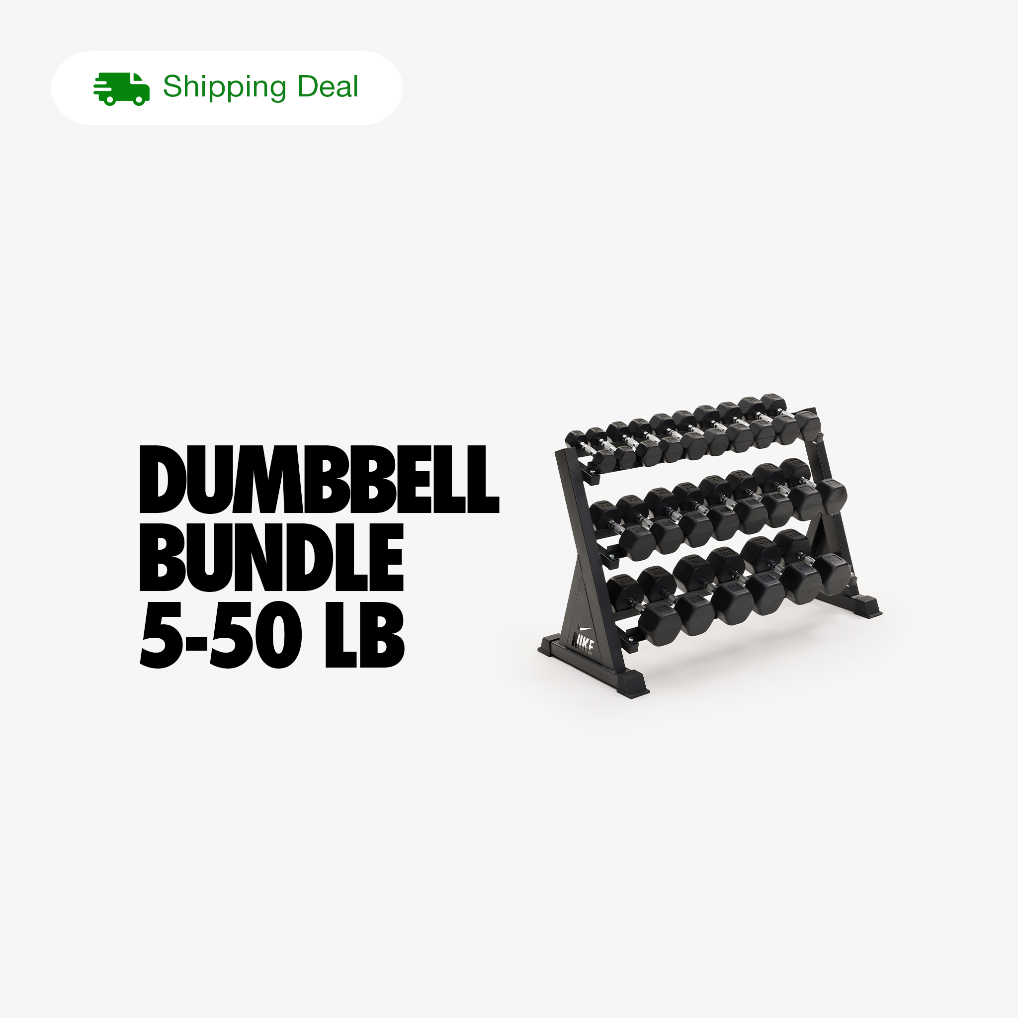 Dumbbell set with rack 5 online 50