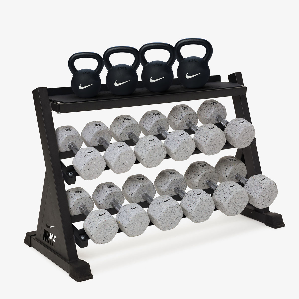 Nike Grind / 25-50 lb / Rubber Coated - Black/White / 26-53 lb