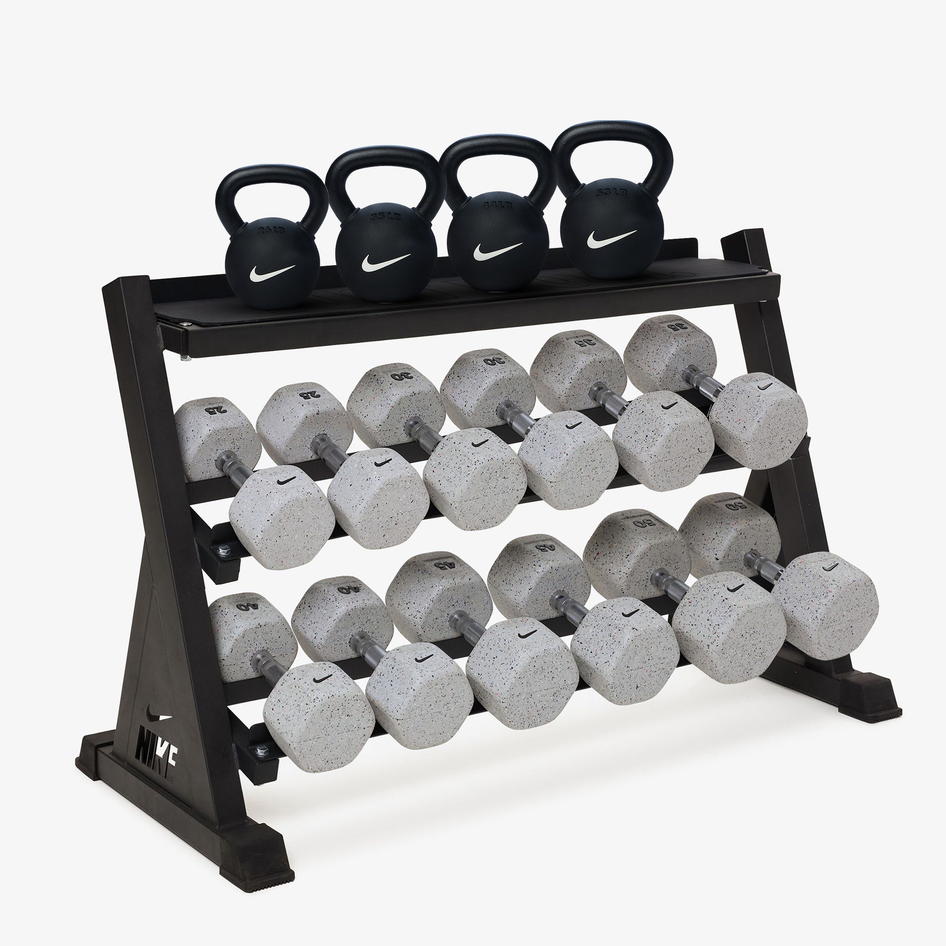 Nike Grind / 25-50 lb / Rubber Coated - Black/White / 26-53 lb