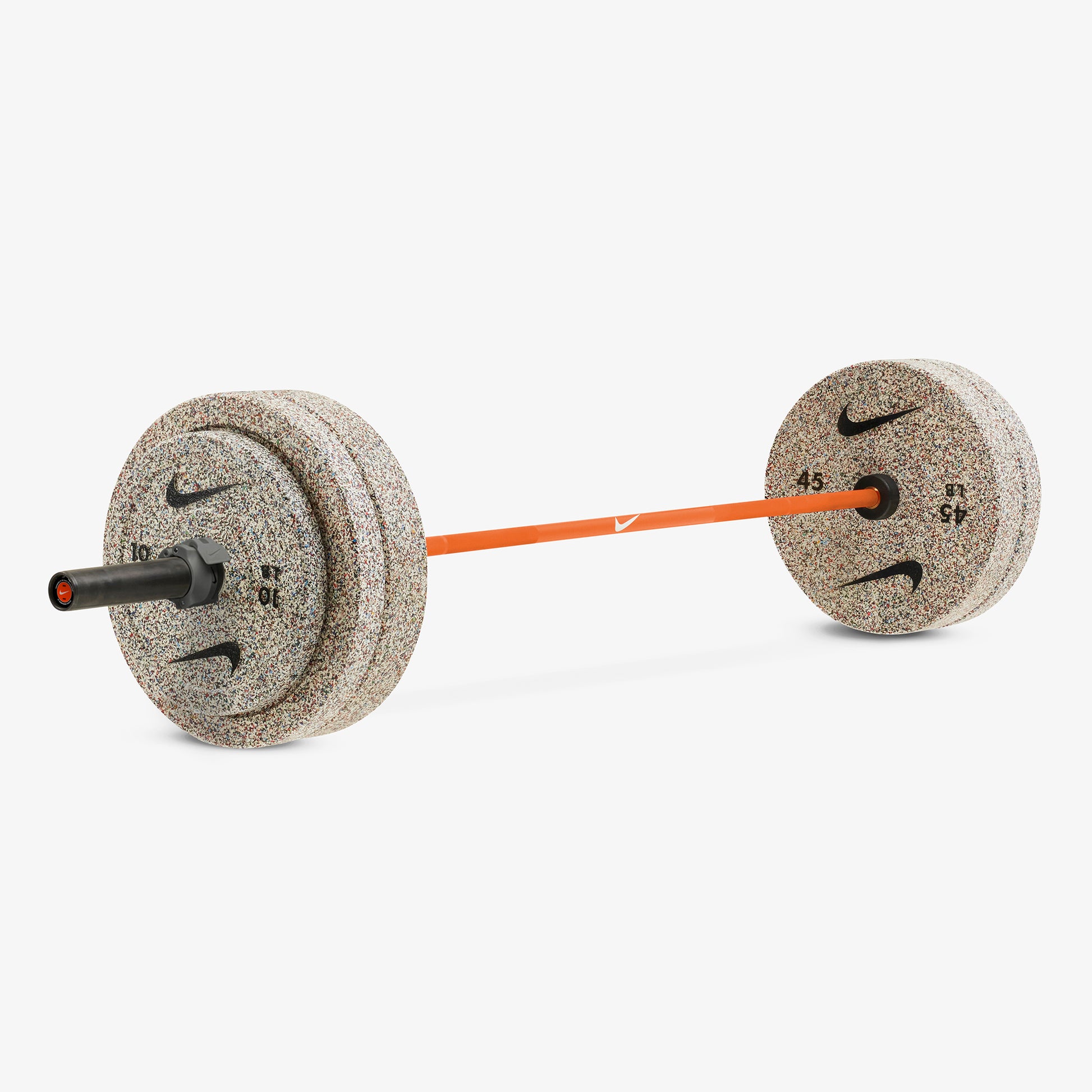 20 kg Nike Strength Shield - Orange Swoosh / Nike Grind Bumper Plates / Grey/Black