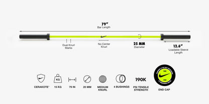 Nike Strength Shield Barbell 15 kg
