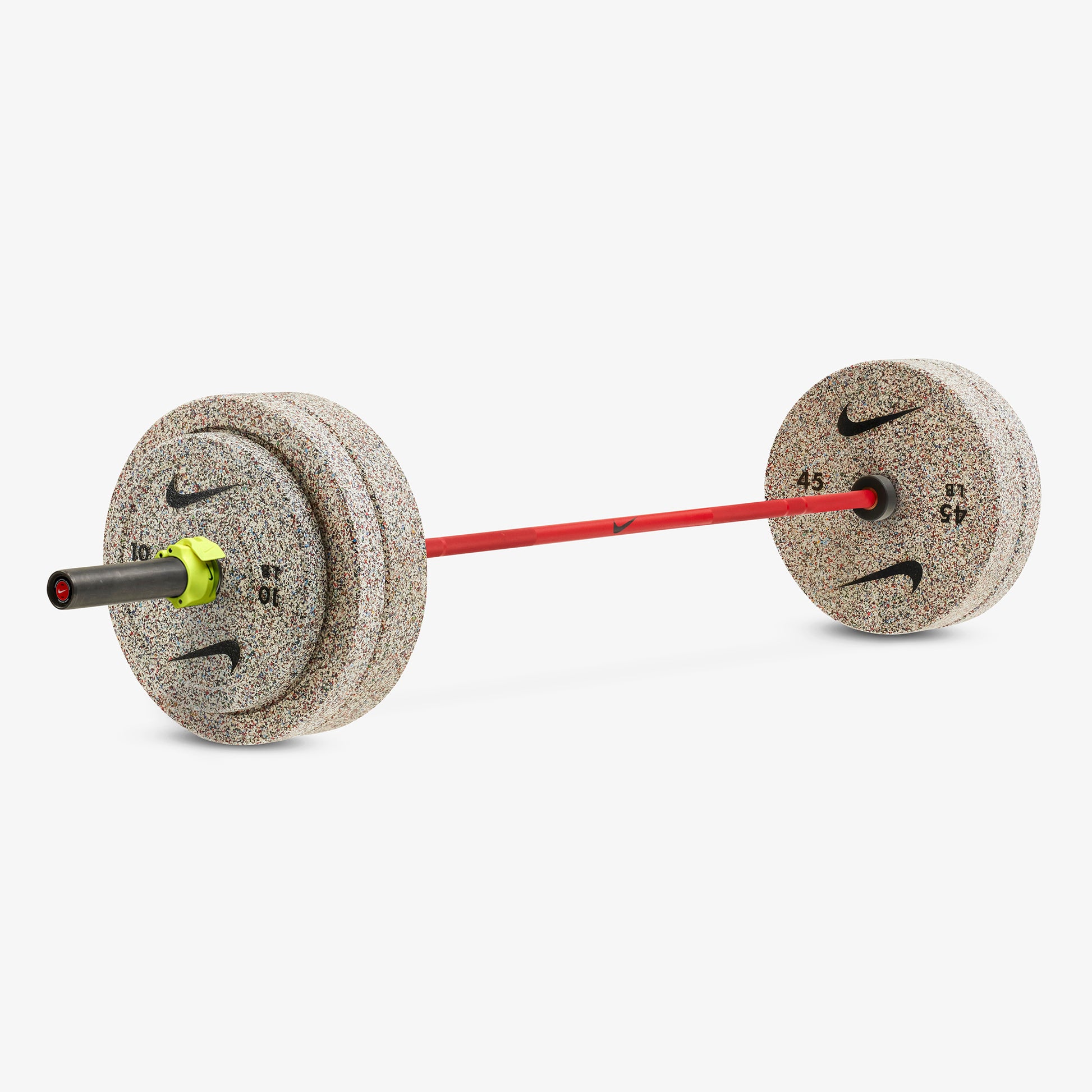 20 kg Nike Strength Shield - Red Swoosh / Nike Grind Bumper Plates / Volt/Black
