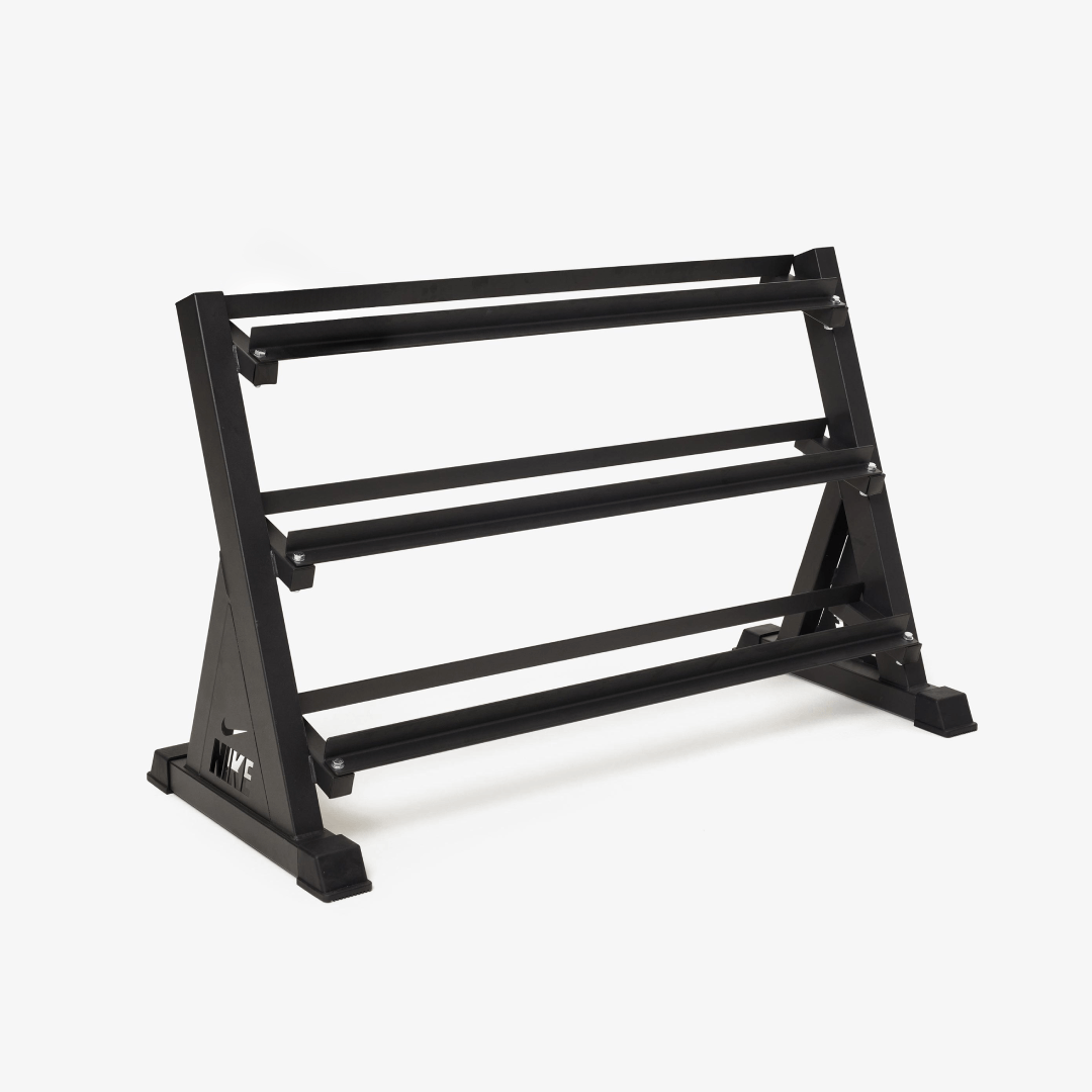 Nike Half Rack / Black/White Dumbbells + Plates / 20 kg Orange SWOOSH | Nike Half Rack / Black/White Dumbbells + Plates / 20 kg Red SWOOSH | Nike Half Rack / Black/White Dumbbells + Plates / 20 kg Black ("Just Do It") | Nike Half Rack / Black/White Dumbbells + Plates / 15 kg Orange SWOOSH