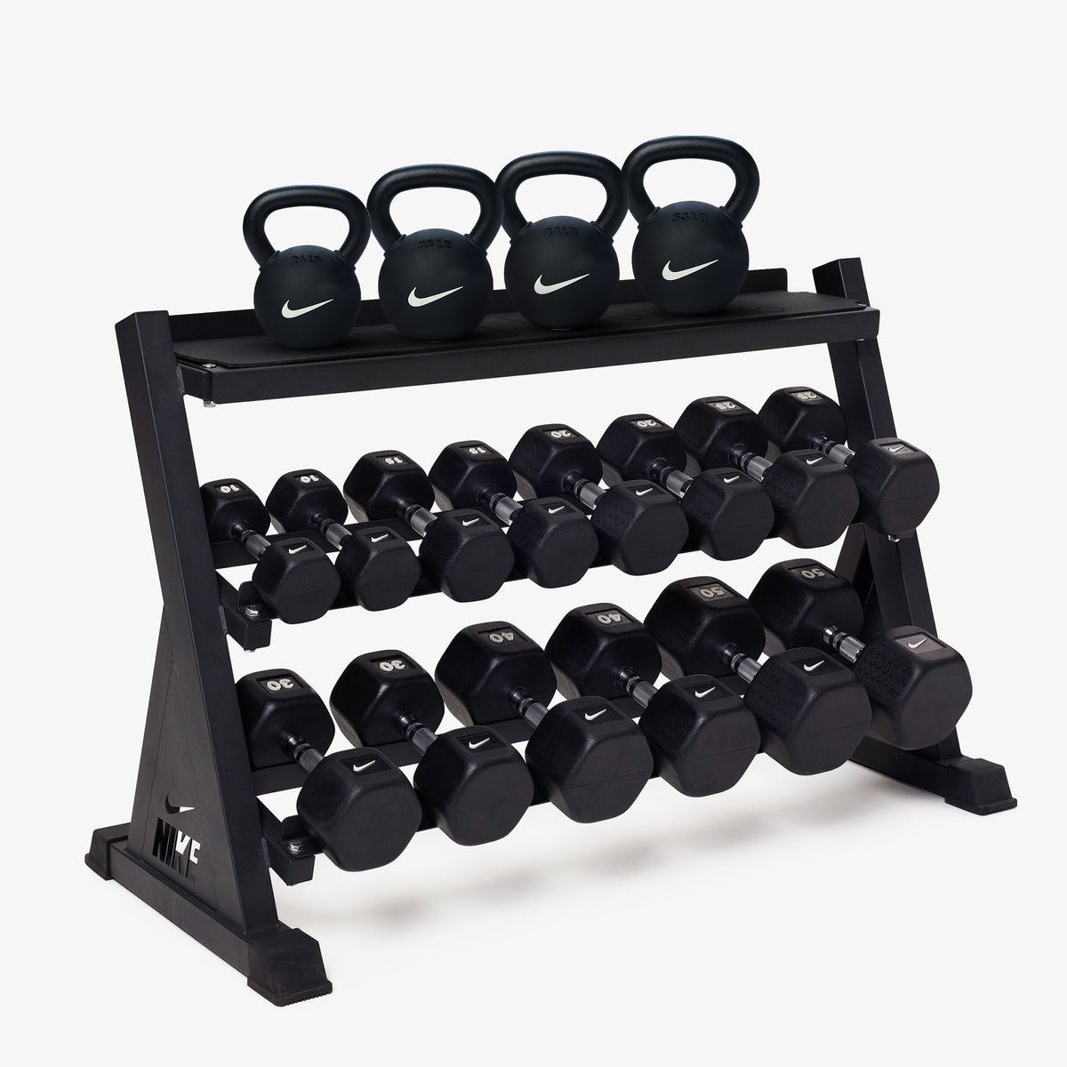 Black/White / 10-50 lb / Rubber Coated - Black/White / 26-53 lb
