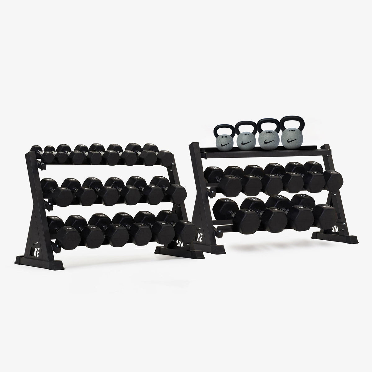 Black/White / 5-75 lb / Rubber Coated - Nike Grind / 26-53 lb