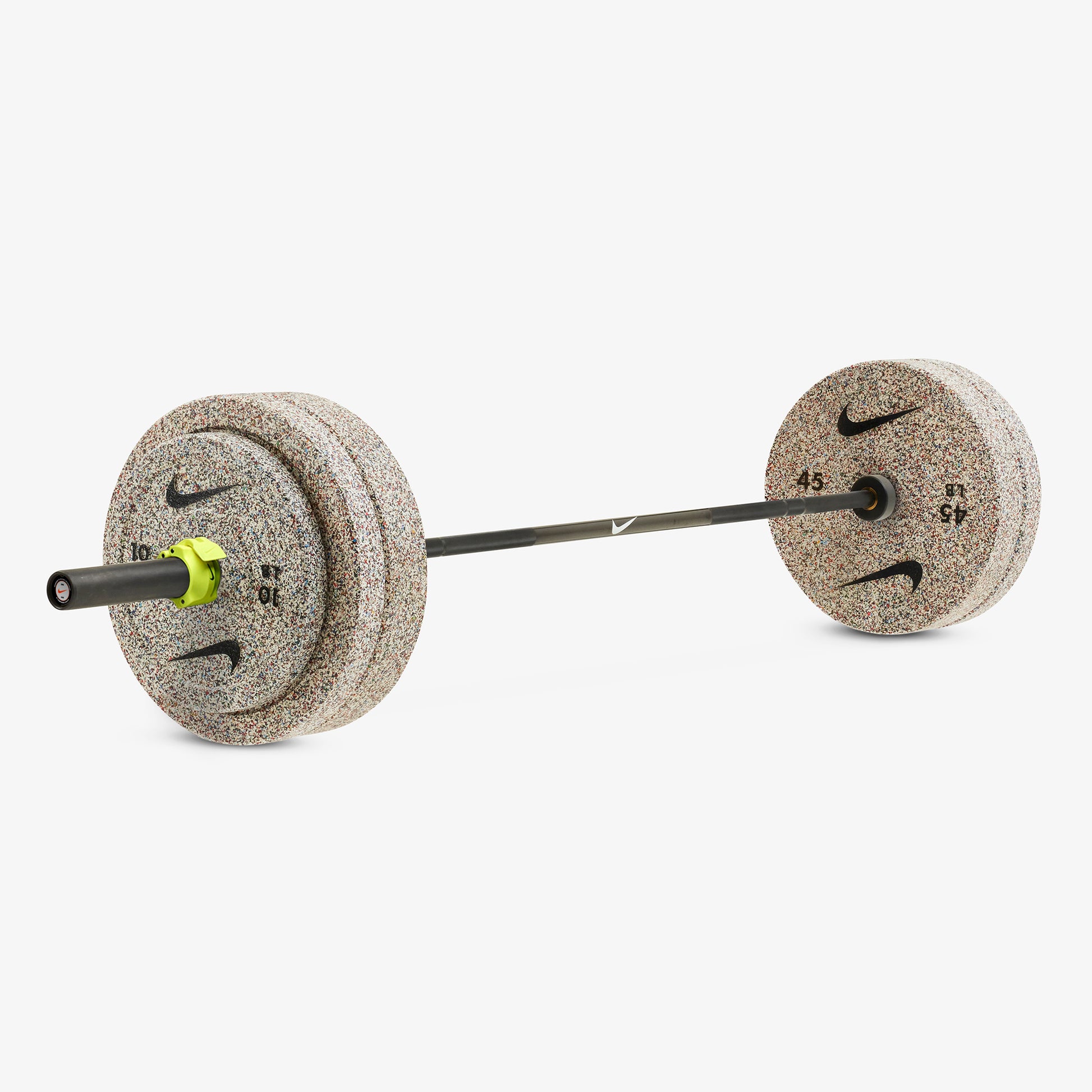 20 kg Nike Black Chrome Swoosh / Nike Grind Bumper Plates / Volt/Black