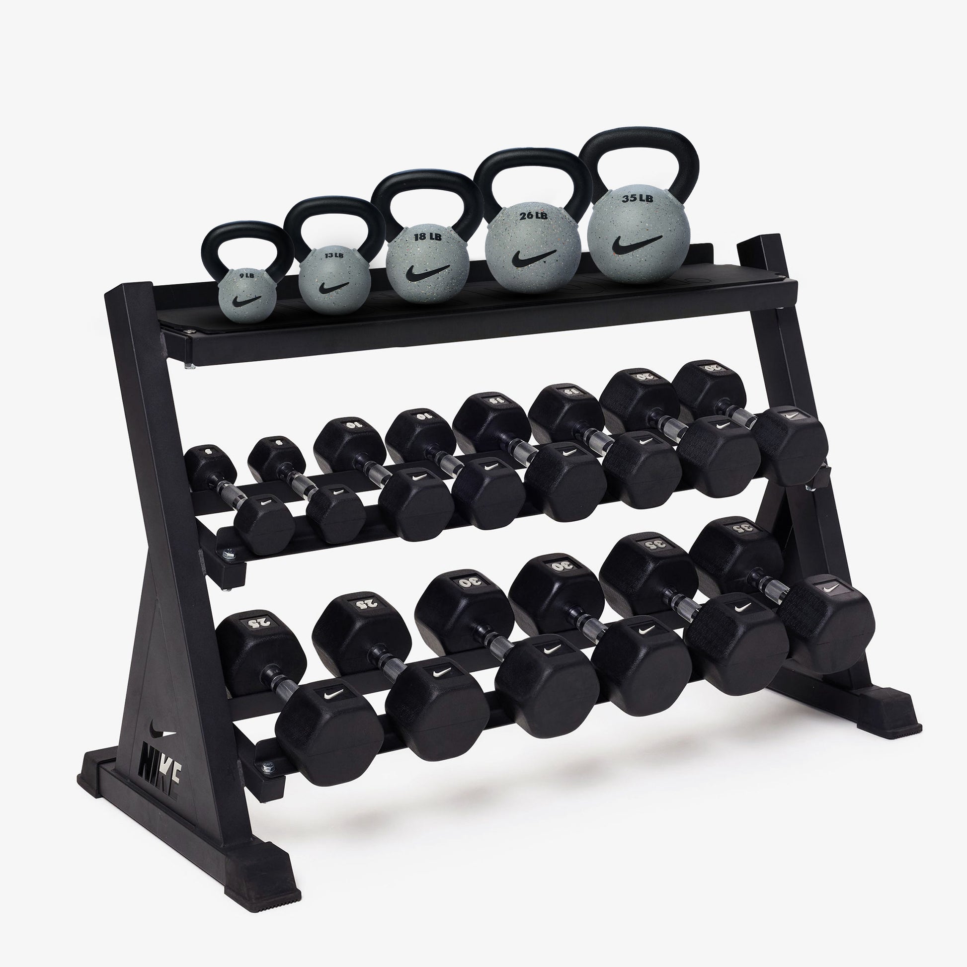 Black/White / 5-35 lb / Rubber Coated - Nike Grind / 9-35 lb