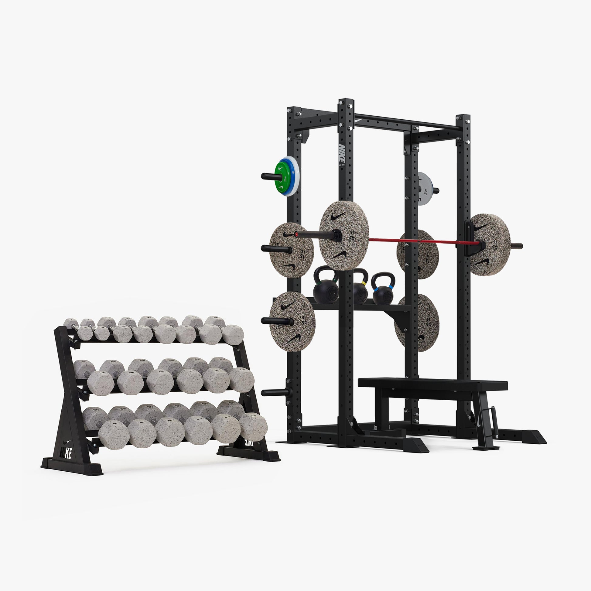 Nike Half Rack / Nike Grind Dumbbells + Plates / 20 kg Red SWOOSH