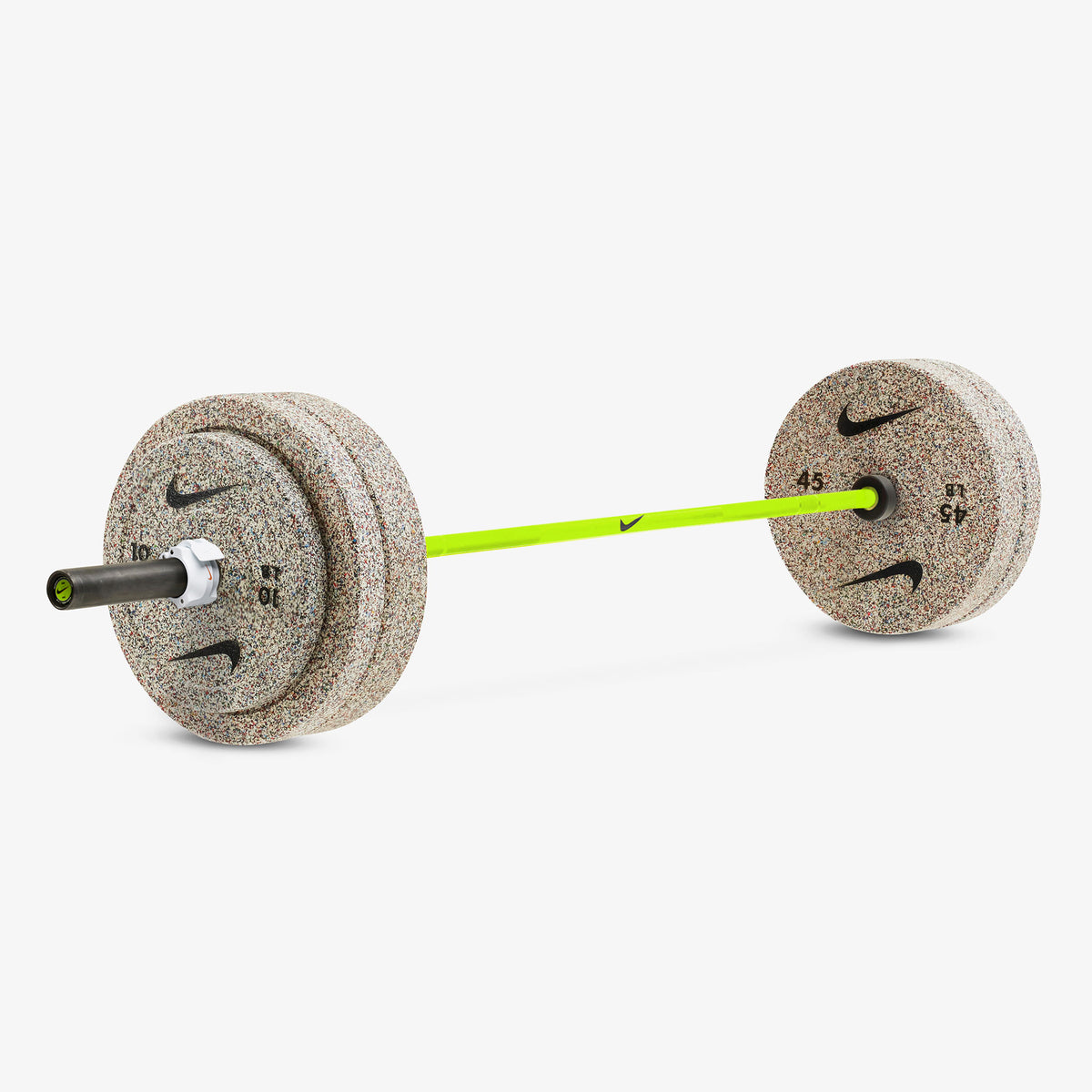 20 kg Nike Strength Shield - Volt Swoosh / Nike Grind Bumper Plates / White/Orange