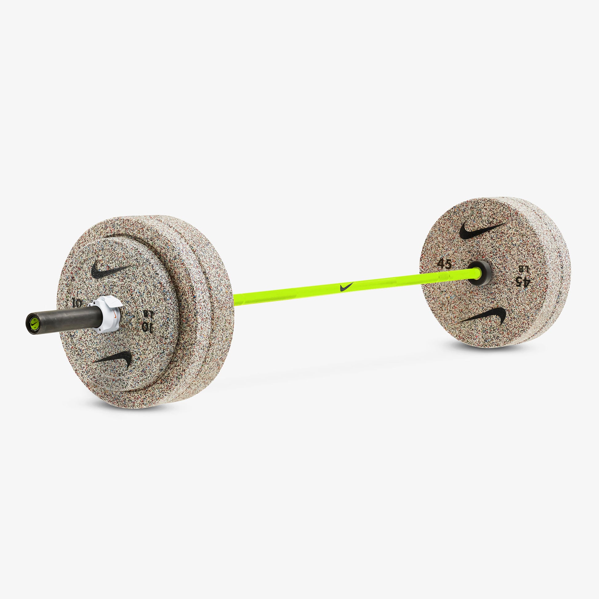 20 kg Nike Strength Shield - Volt Swoosh / Nike Grind Bumper Plates / White/Orange