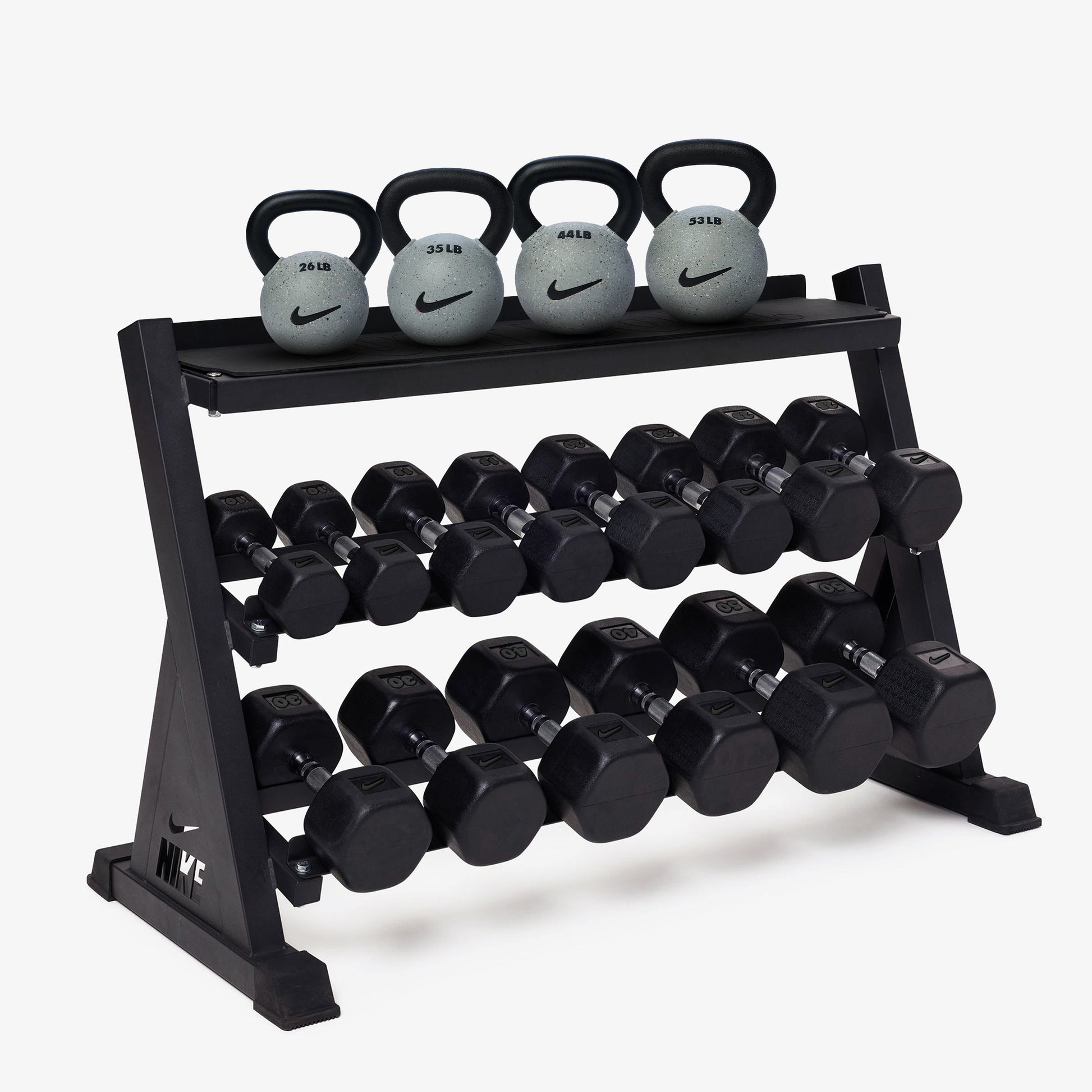 Black/Black / 10-50 lb / Rubber Coated - Nike Grind / 9-35 lb