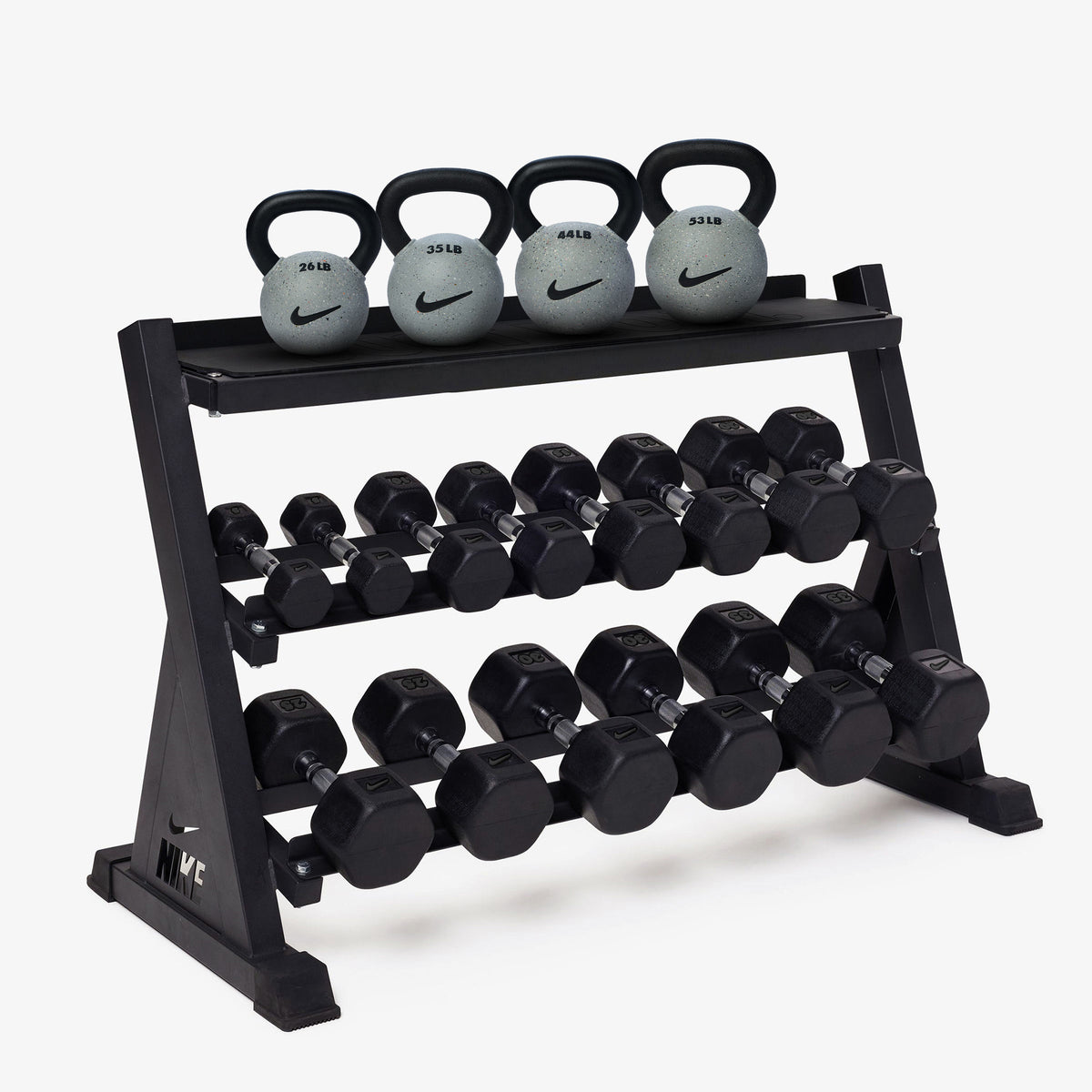 Black/Black / 5-35 lb / Rubber Coated - Nike Grind / 26-53 lb