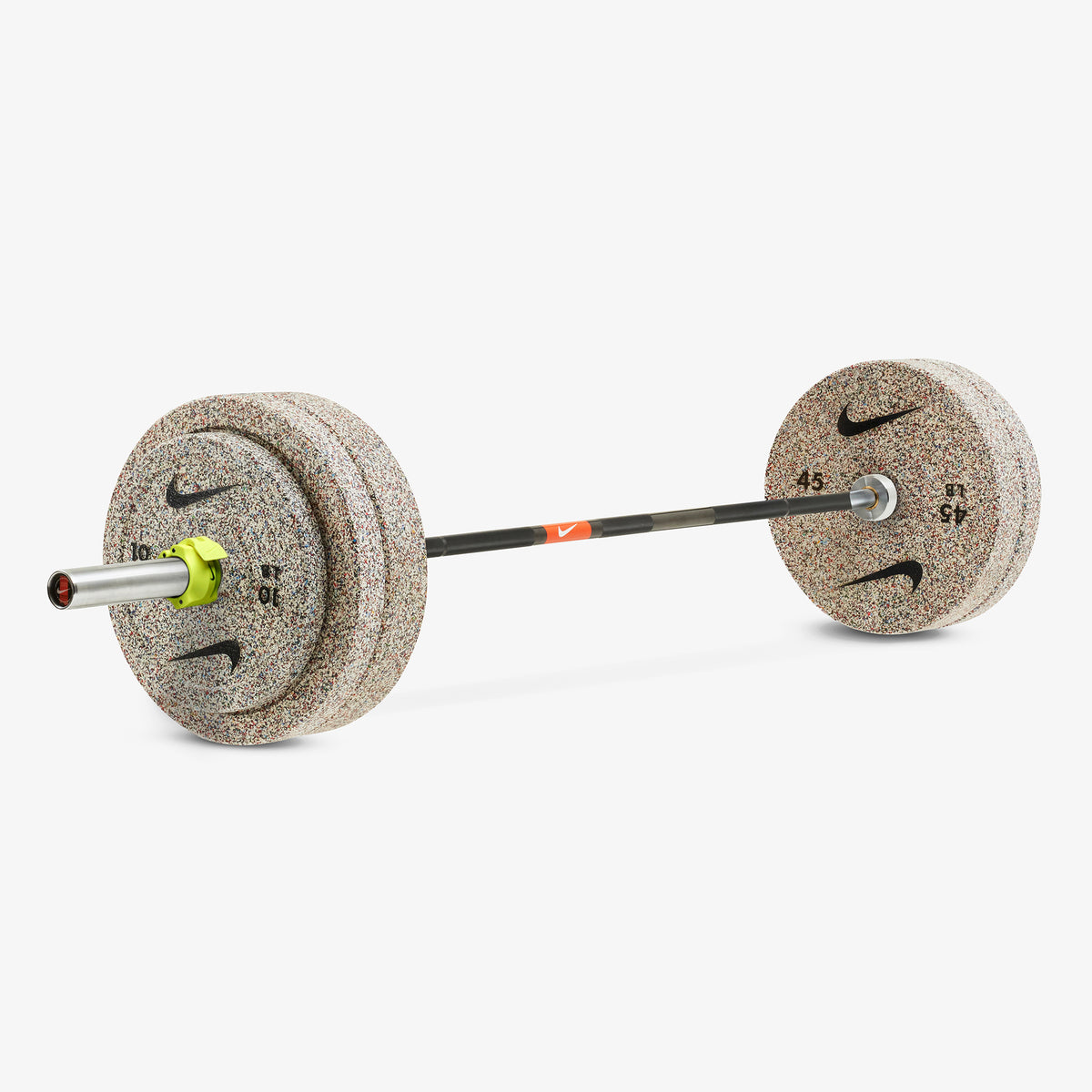20 kg Nike 1972 Power Bar / Nike Grind Bumper Plates / Volt/Black