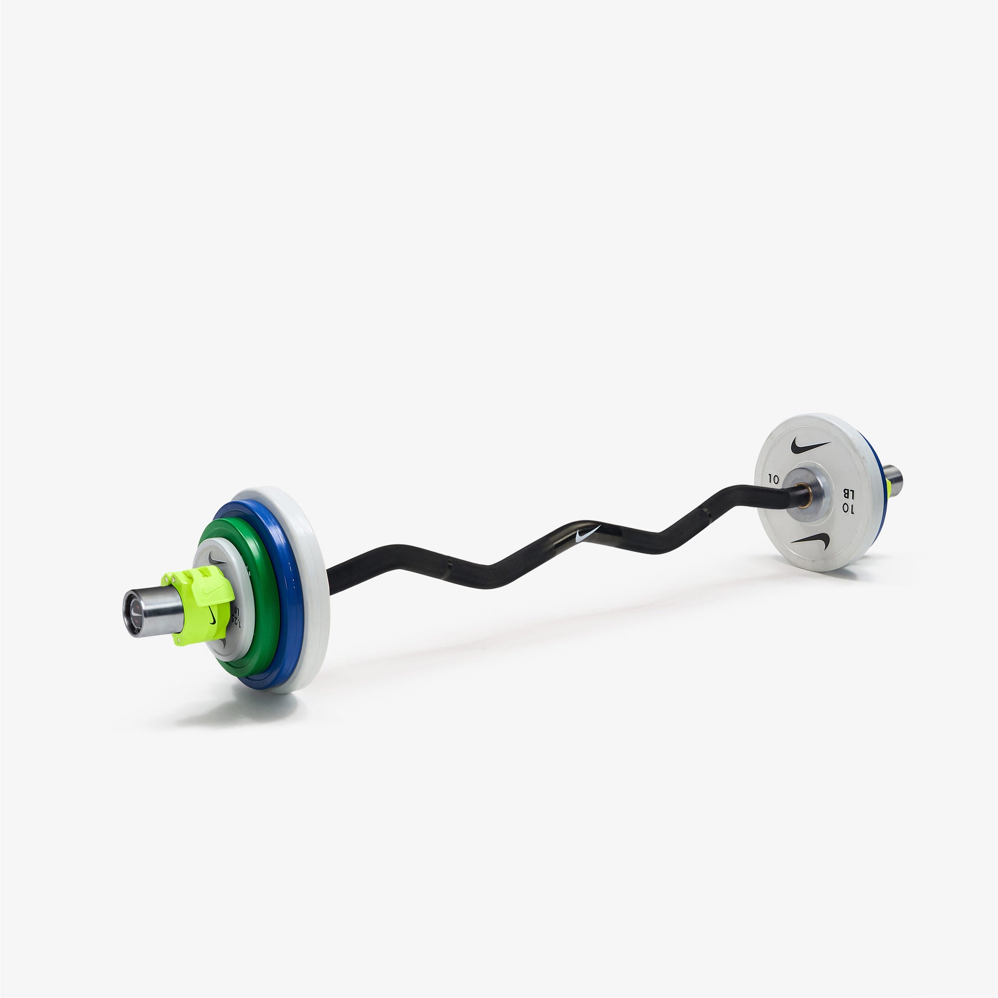 Nike Curl Bar - Black / Nike Change Plates (1.25 - 10 lb pairs) / Volt/Black