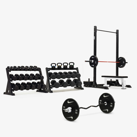 20 kg Orange SWOOSH / Black/White Bumper Plates / Black/White