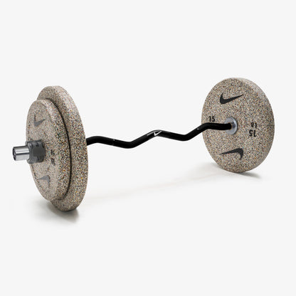 Nike Curl Bar - Black / Nike Grind Bumper Plates (10 and 15 lb pairs) / Grey/Black