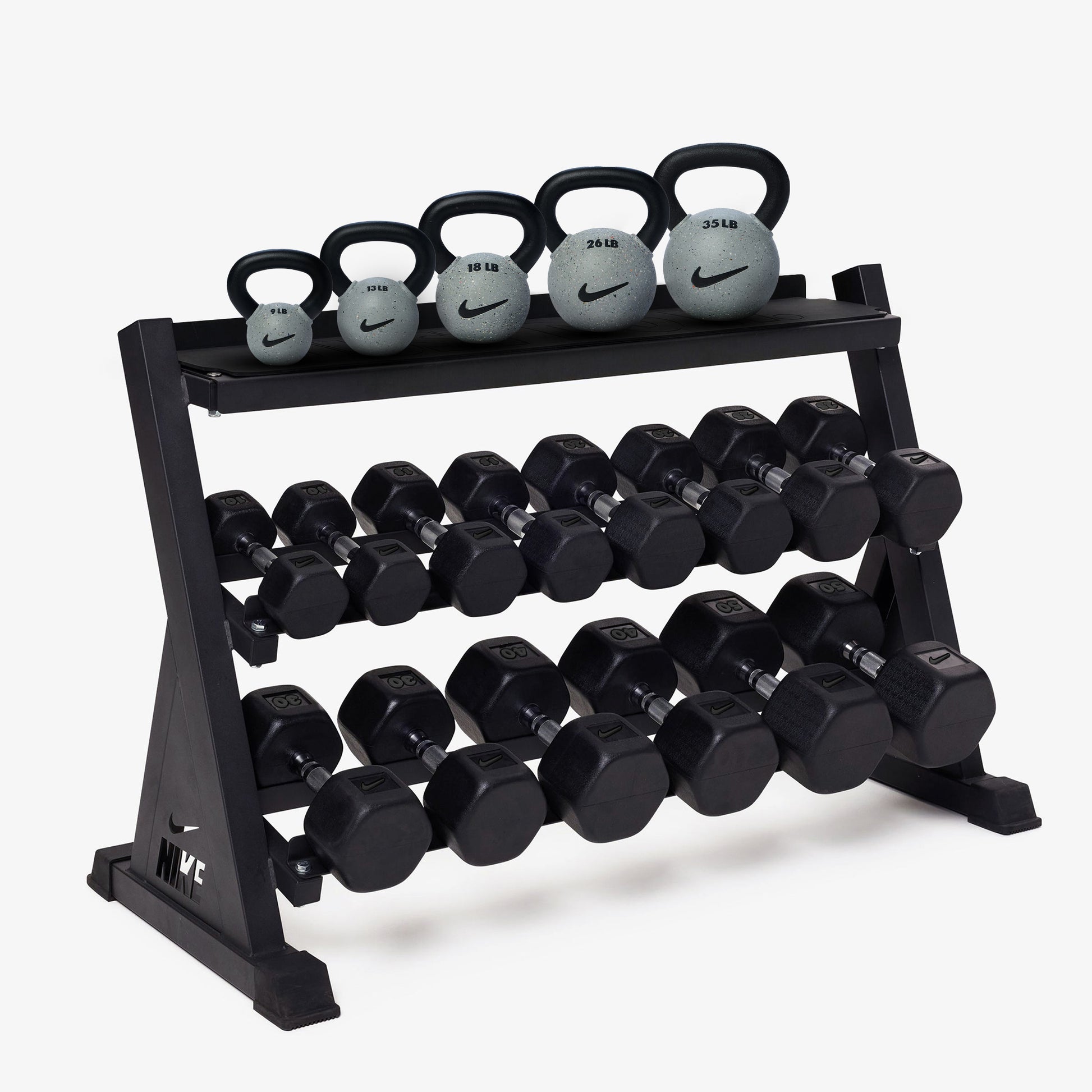 Black/Black / 10-50 lb / Rubber Coated - Nike Grind / 9-35 lb