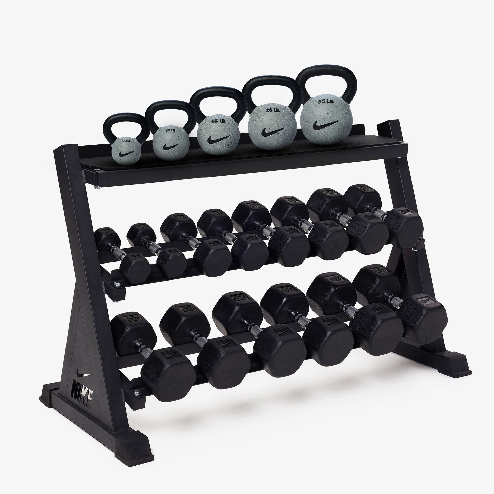 Black/Black / 5-35 lb / Rubber Coated - Nike Grind / 9-35 lb