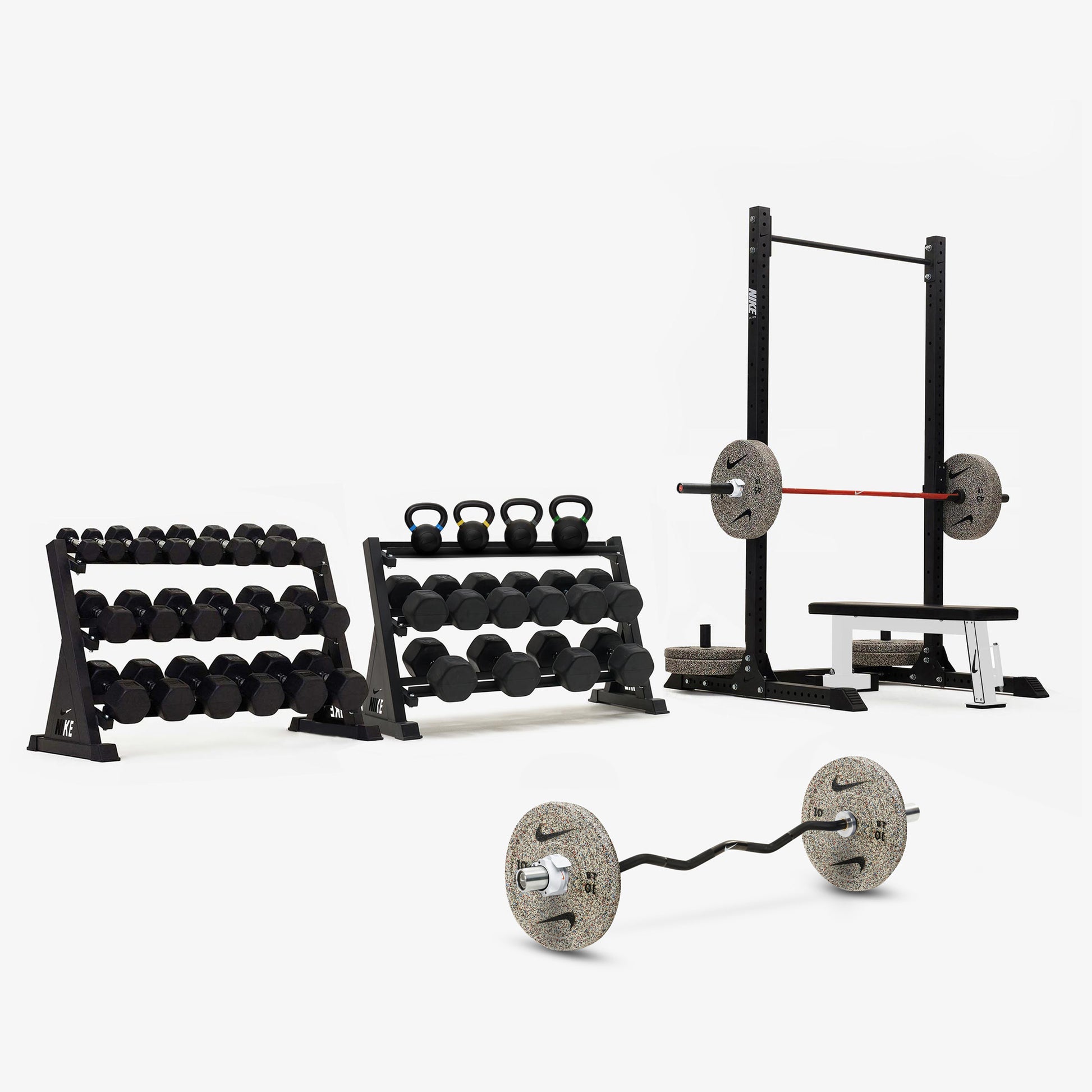20 kg Orange SWOOSH / Nike Grind Bumper Plates / Black/Black