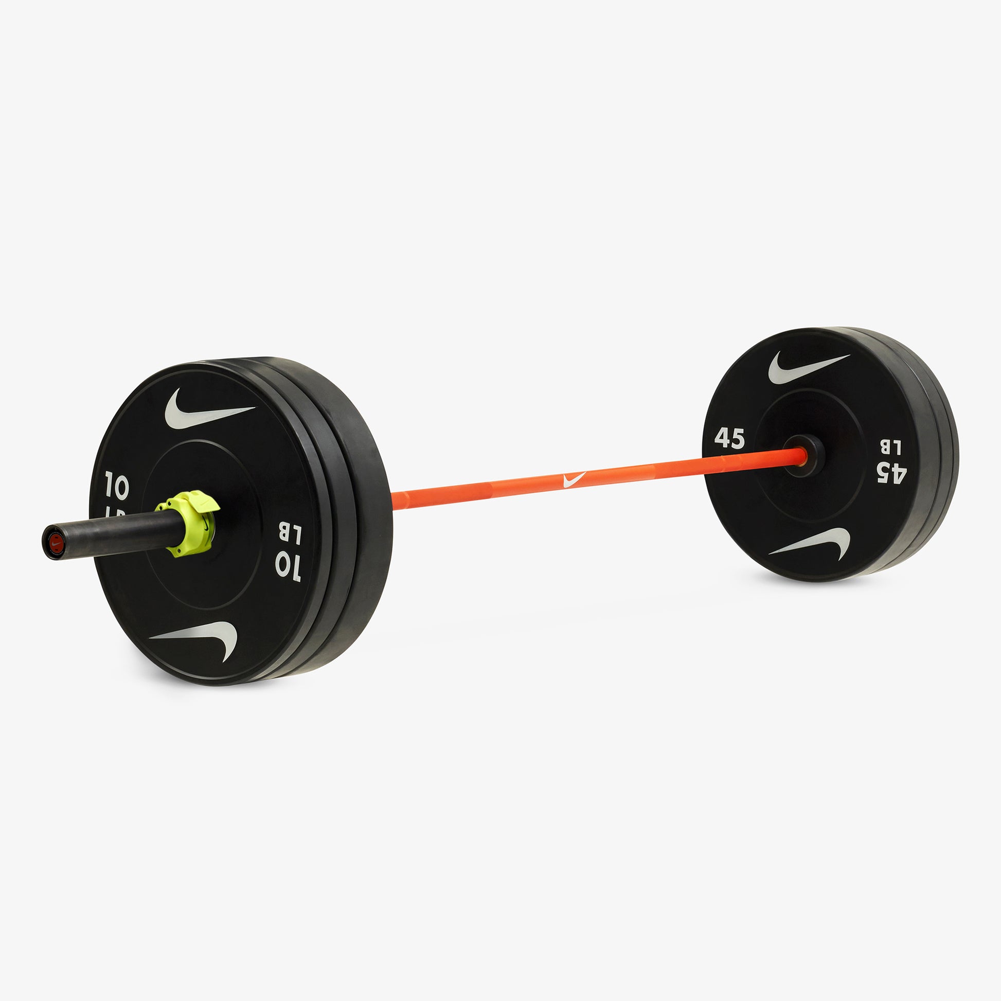 20 kg Nike Strength Shield - Orange Swoosh / Nike Black Bumper Plates / Volt/Black