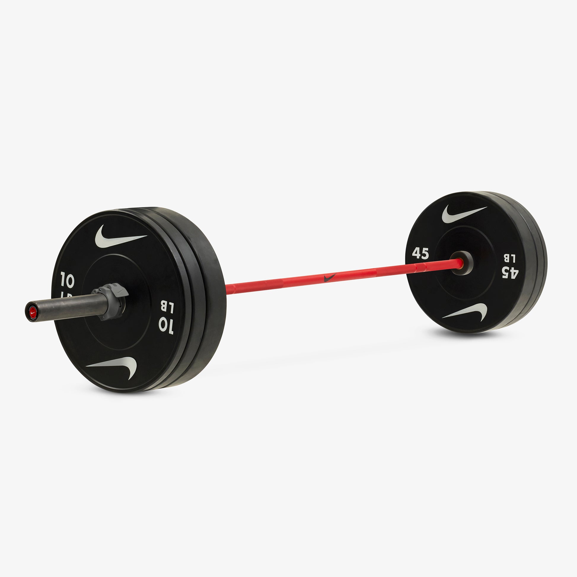 20 kg Nike Strength Shield - Red Swoosh / Nike Black Bumper Plates / Grey/Black