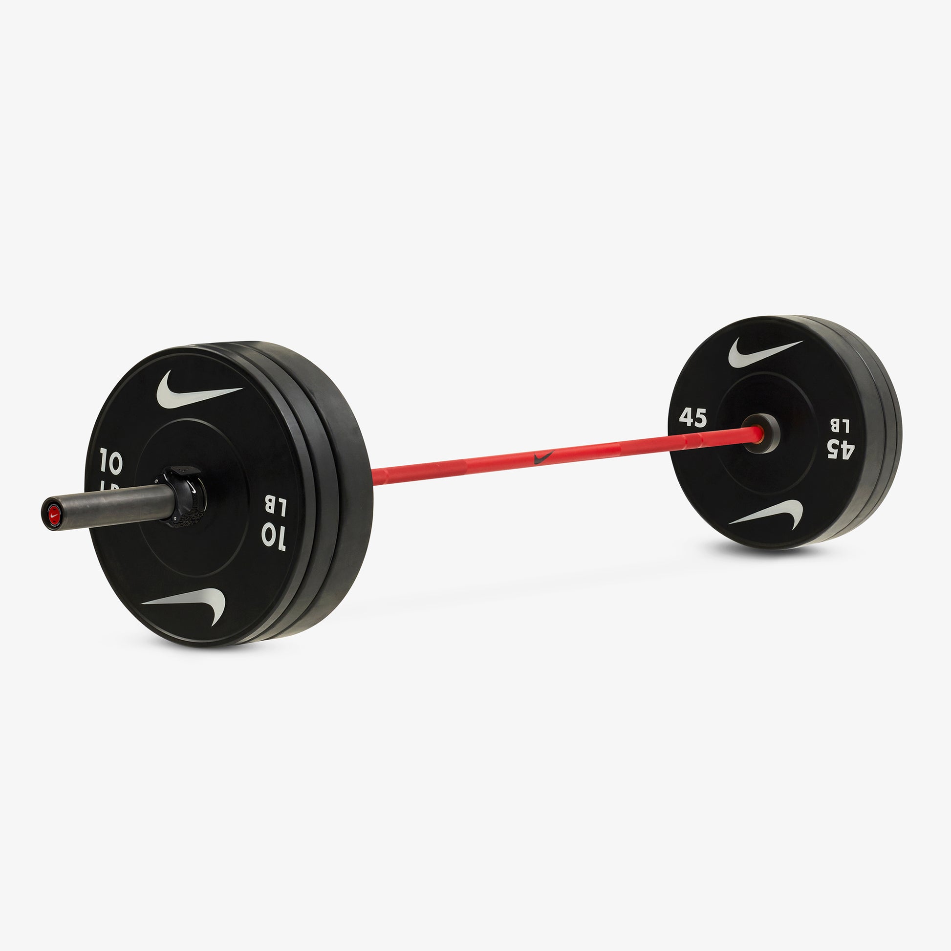 20 kg Nike Strength Shield - Red Swoosh / Nike Black Bumper Plates / Black/White