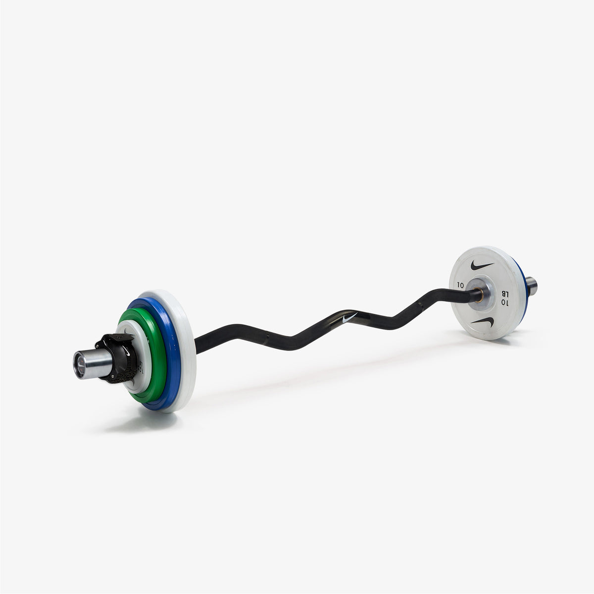 Nike Curl Bar - Black / Nike Change Plates (1.25 - 10 lb pairs) / Black/White
