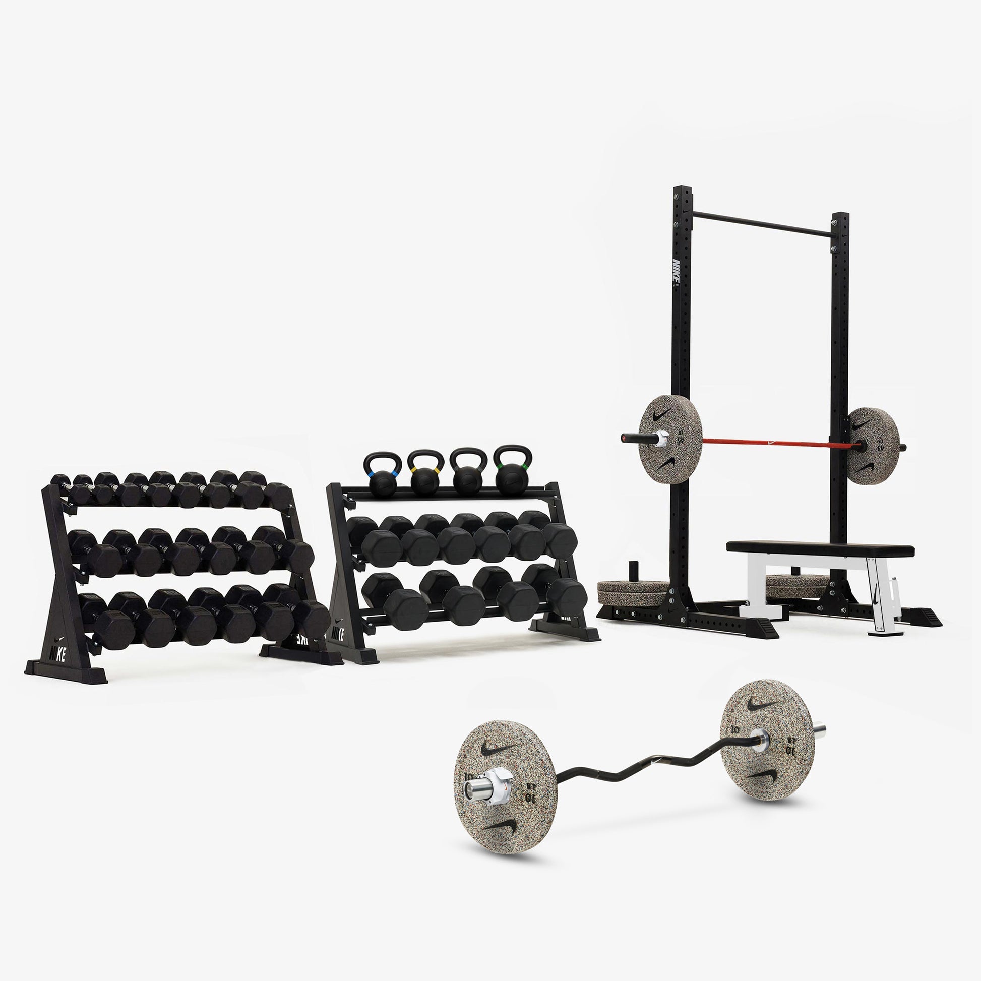 15 kg Orange SWOOSH / Nike Grind Bumper Plates / Black/Black