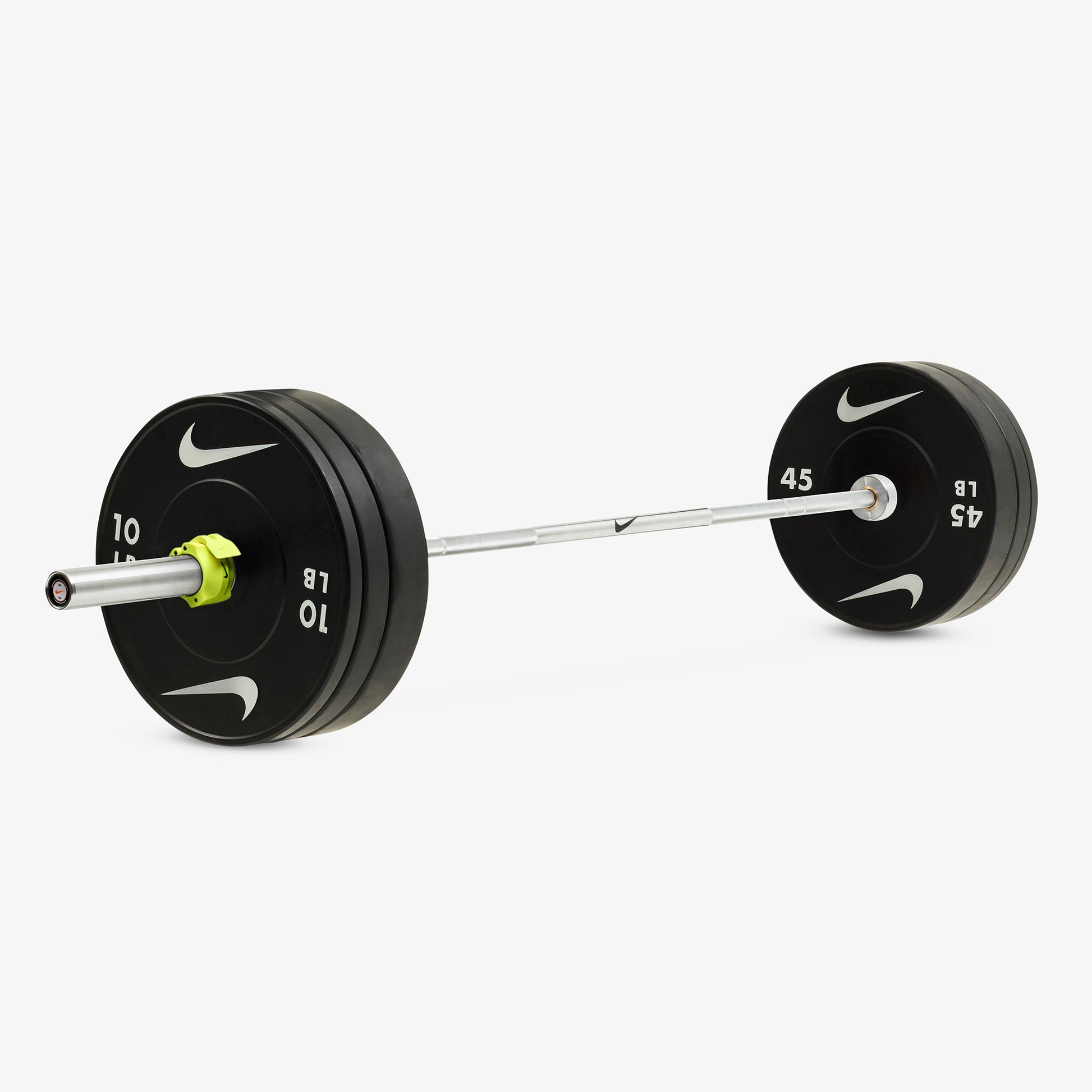 20 kg Nike Chrome Swoosh / Nike Black Bumper Plates / Volt/Black