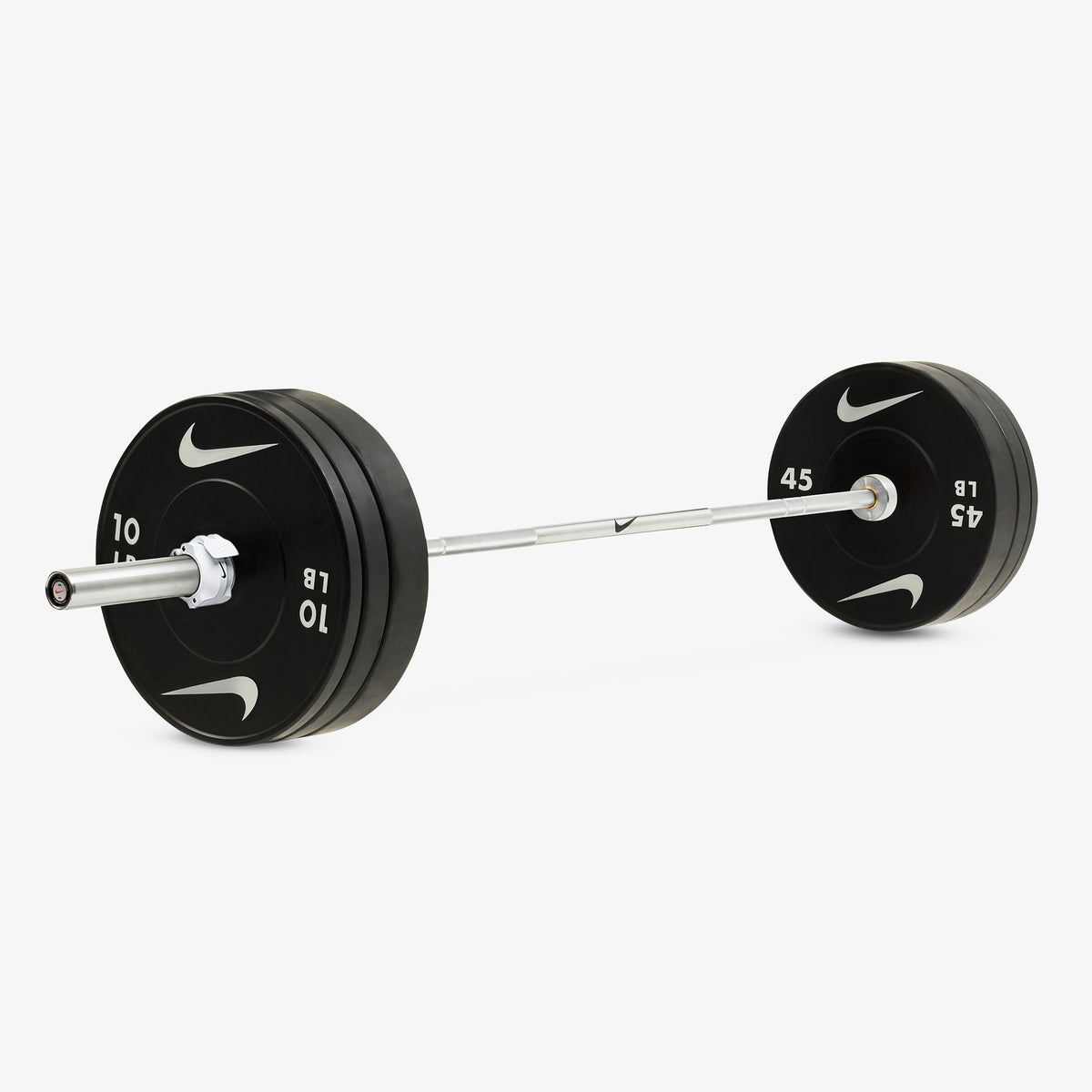 20 kg Nike Chrome Swoosh / Nike Black Bumper Plates / White/Black