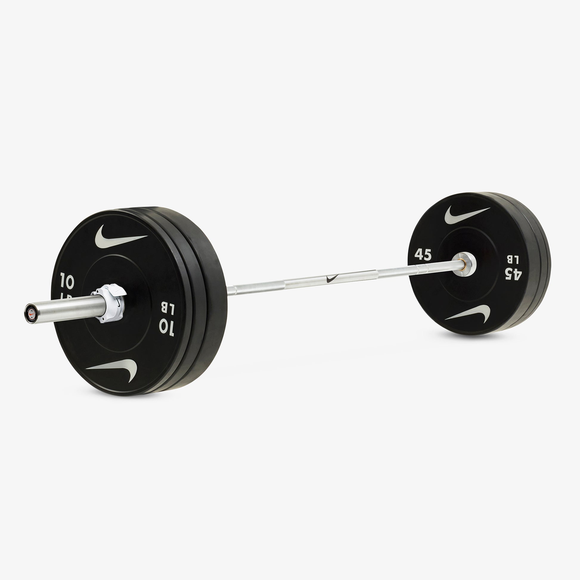 20 kg Nike Chrome Swoosh / Nike Black Bumper Plates / White/Black