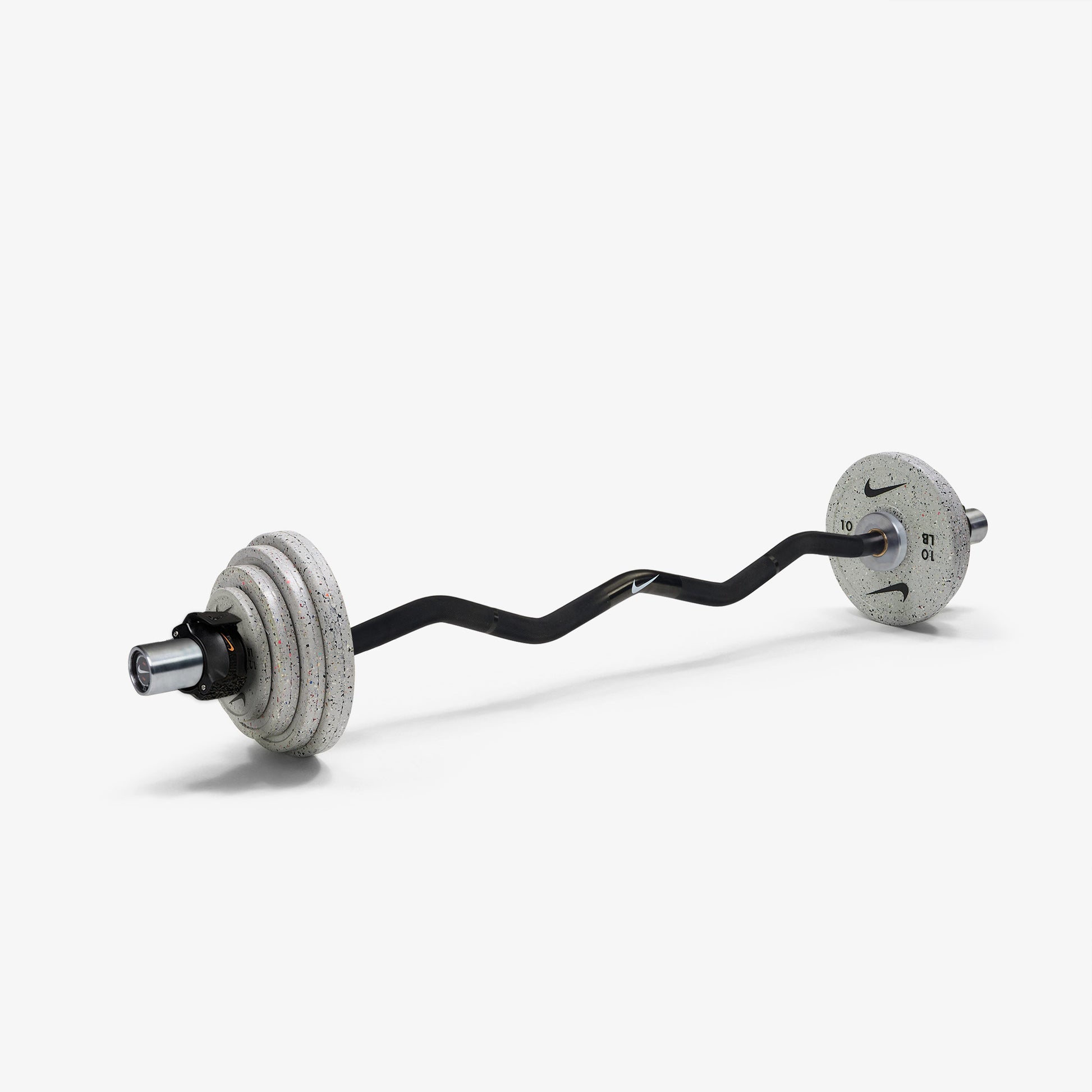 Nike Curl Bar - Black / Nike Grind Change Plates (1.25 - 10 lb pairs) / Black/Orange
