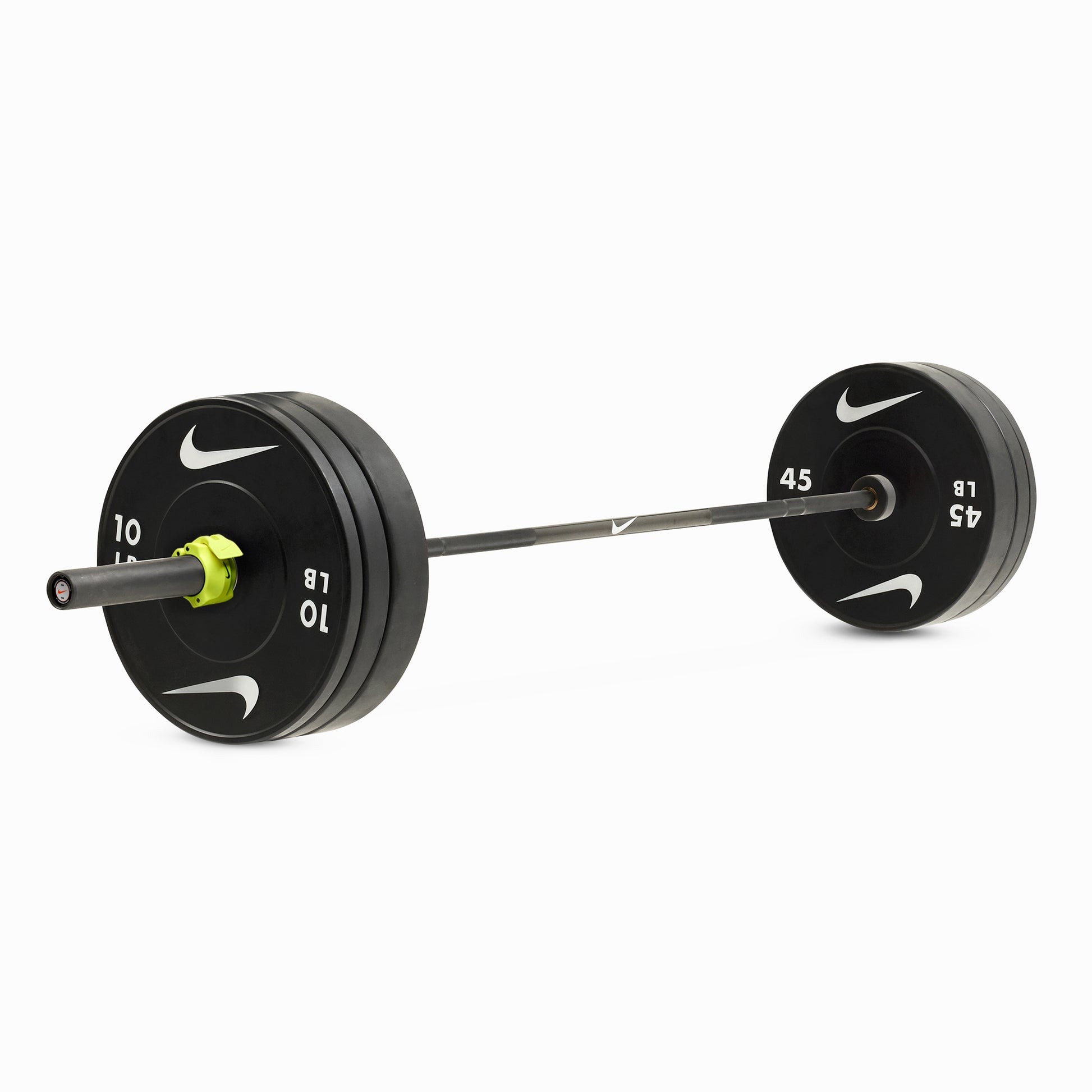 20 kg Nike Black Chrome Swoosh / Nike Black Bumper Plates / Volt/Black