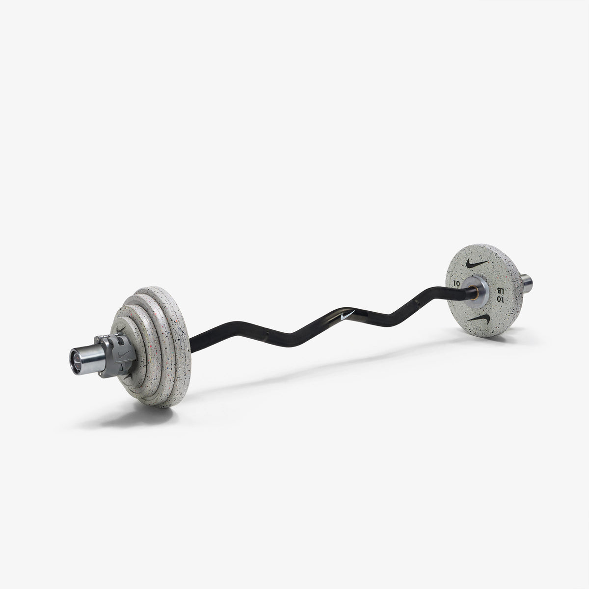 Nike Curl Bar - Black / Nike Grind Change Plates (1.25 - 10 lb pairs) / Grey/Black