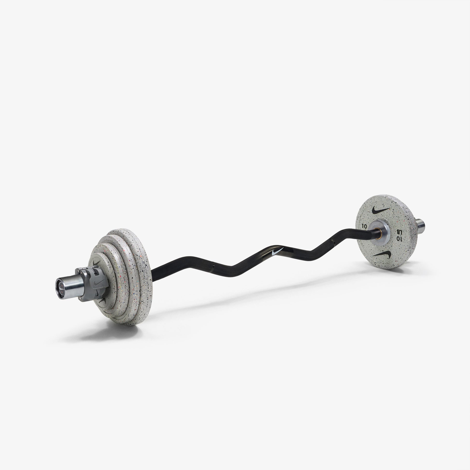 Nike Curl Bar - Black / Nike Grind Change Plates (1.25 - 10 lb pairs) / Grey/Black