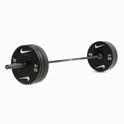 20 kg Nike Black Chrome Swoosh / Nike Black Bumper Plates / Black/White