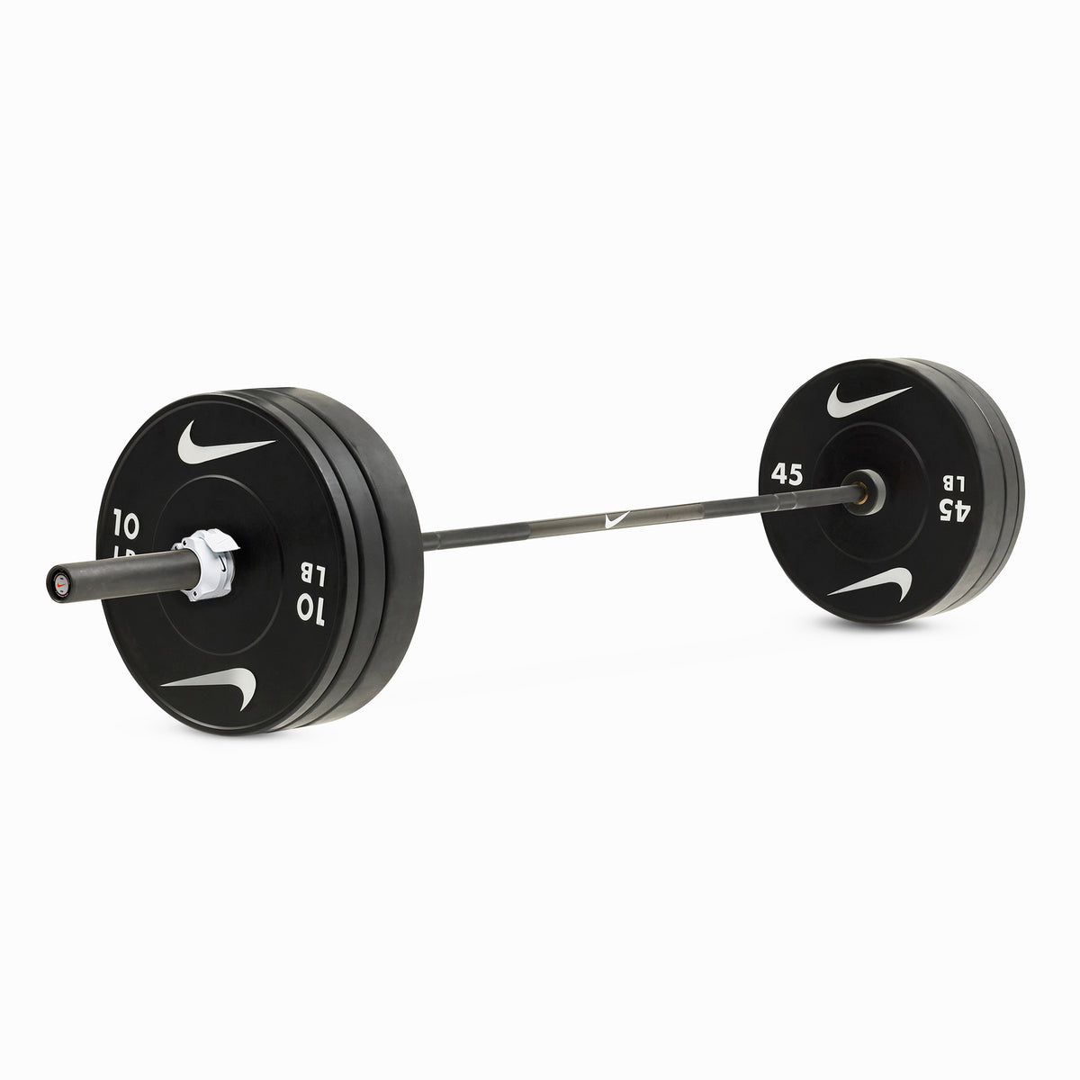 20 kg Nike Black Chrome Swoosh / Nike Black Bumper Plates / White/Black