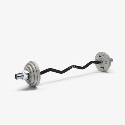 Nike Curl Bar - Black / Nike Grind Change Plates (1.25 - 10 lb pairs) / White/Black