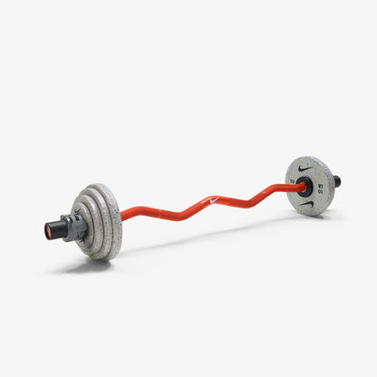 Nike Strength Shield Curl Bar - Orange Swoosh / Nike Grind Change Plates (1.25 - 10 lb pairs) / Grey/Black