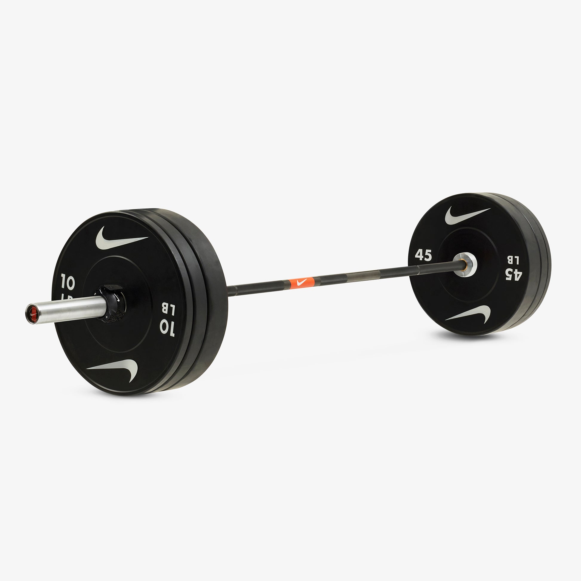 20 kg Nike 1972 Power Bar / Nike Black Bumper Plates / Black/White