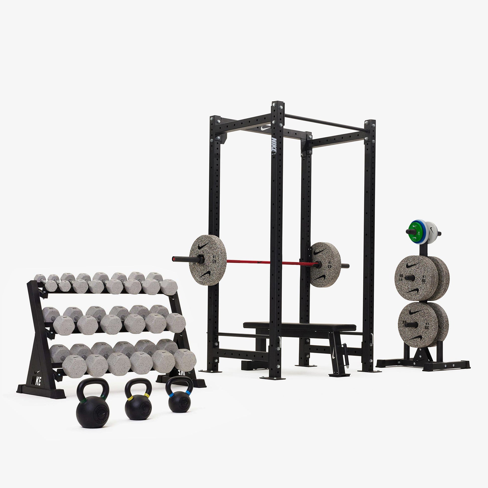 Nike Squat Cage / Nike Grind Dumbbells + Plates / 20 kg Red SWOOSH