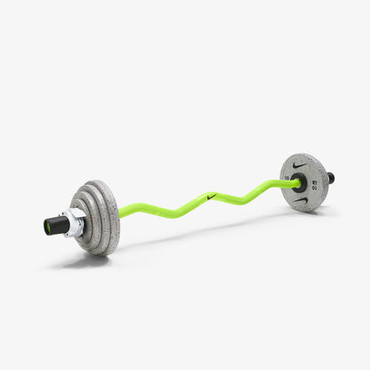 Nike Strength Shield Curl Bar - Volt Swoosh / Nike Grind Change Plates (1.25 - 10 lb pairs) / White/Black
