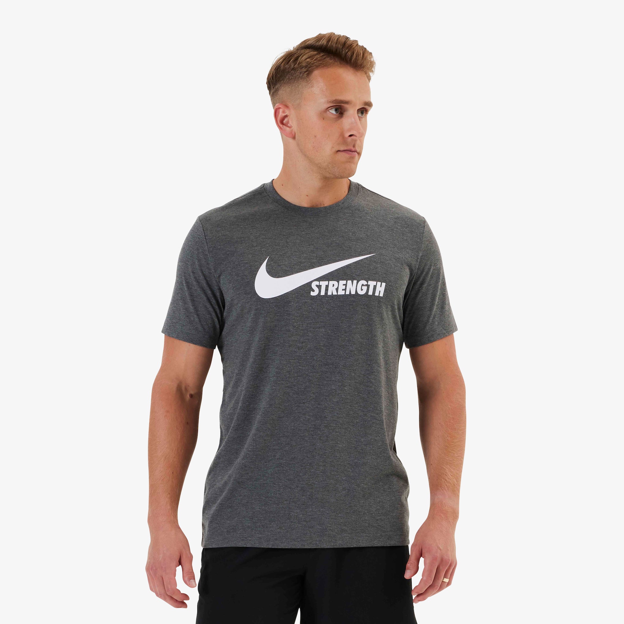 Nike Strength Men s Tee Heather Grey White S Dri Fit Shirts Workout Clothes Athletic Apparel Gym Wear Gym Clothes for Men Women