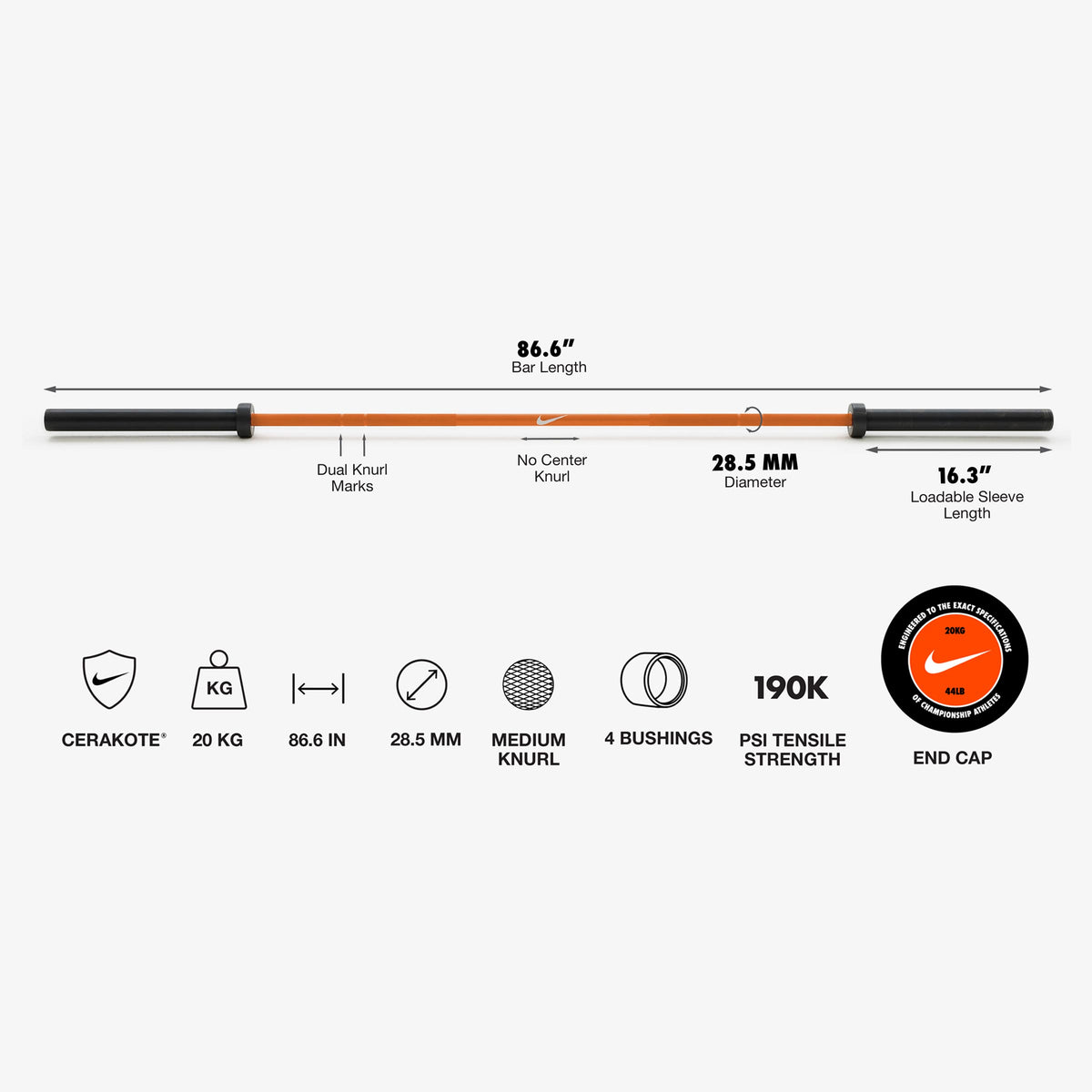 20 kg Nike Strength Shield - Orange Swoosh / Nike Grind Bumper Plates / Grey/Black | 20 kg Nike Strength Shield - Orange Swoosh / Nike Black Bumper Plates / Volt/Black | 20 kg Nike Strength Shield - Orange Swoosh / Nike Grind Bumper Plates / Volt/Black | 20 kg Nike Strength Shield - Orange Swoosh / Nike Black Bumper Plates / White/Black | 20 kg Nike Strength Shield - Orange Swoosh / Nike Grind Bumper Plates / White/Black