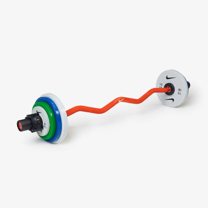 Nike Strength Shield Curl Bar - Orange Swoosh / Nike Change Plates (1.25 - 10 lb pairs) / Black/Orange