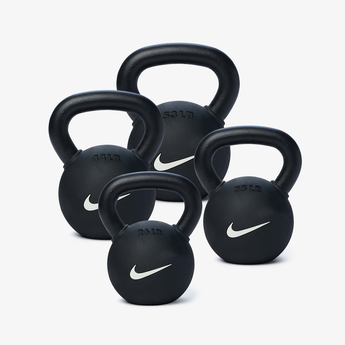 Rubber Coated - Black/White / 26/35/44/53 lb set