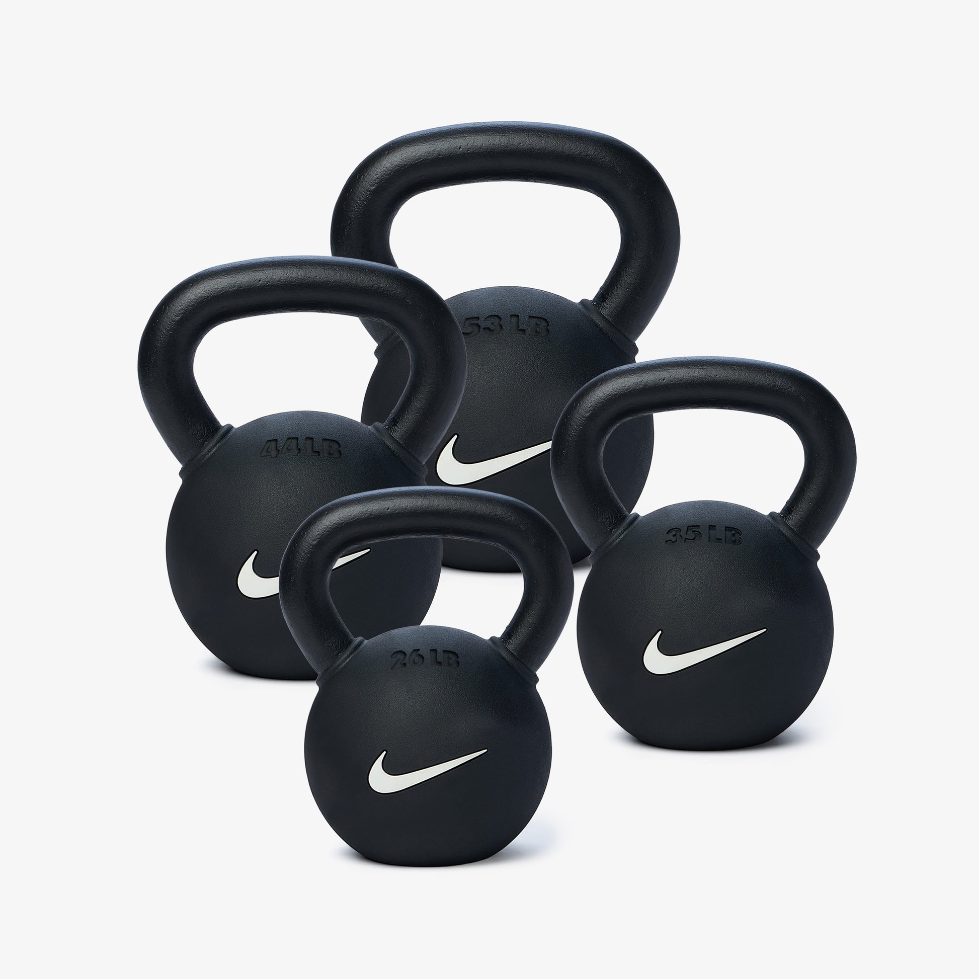 Rubber Coated - Black/White / 26/35/44/53 lb set