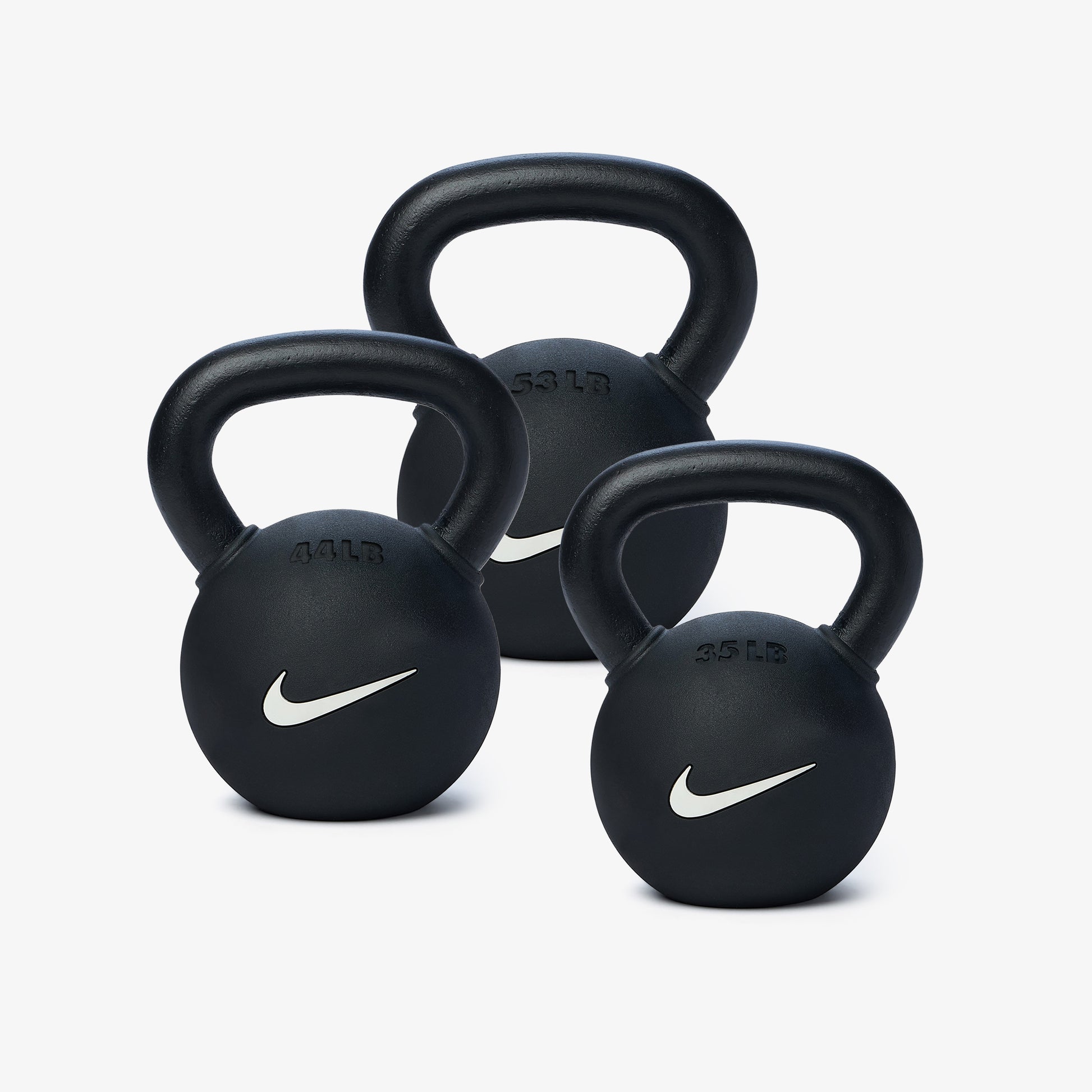 Rubber Coated - Black/White / 35/44/53 lb set