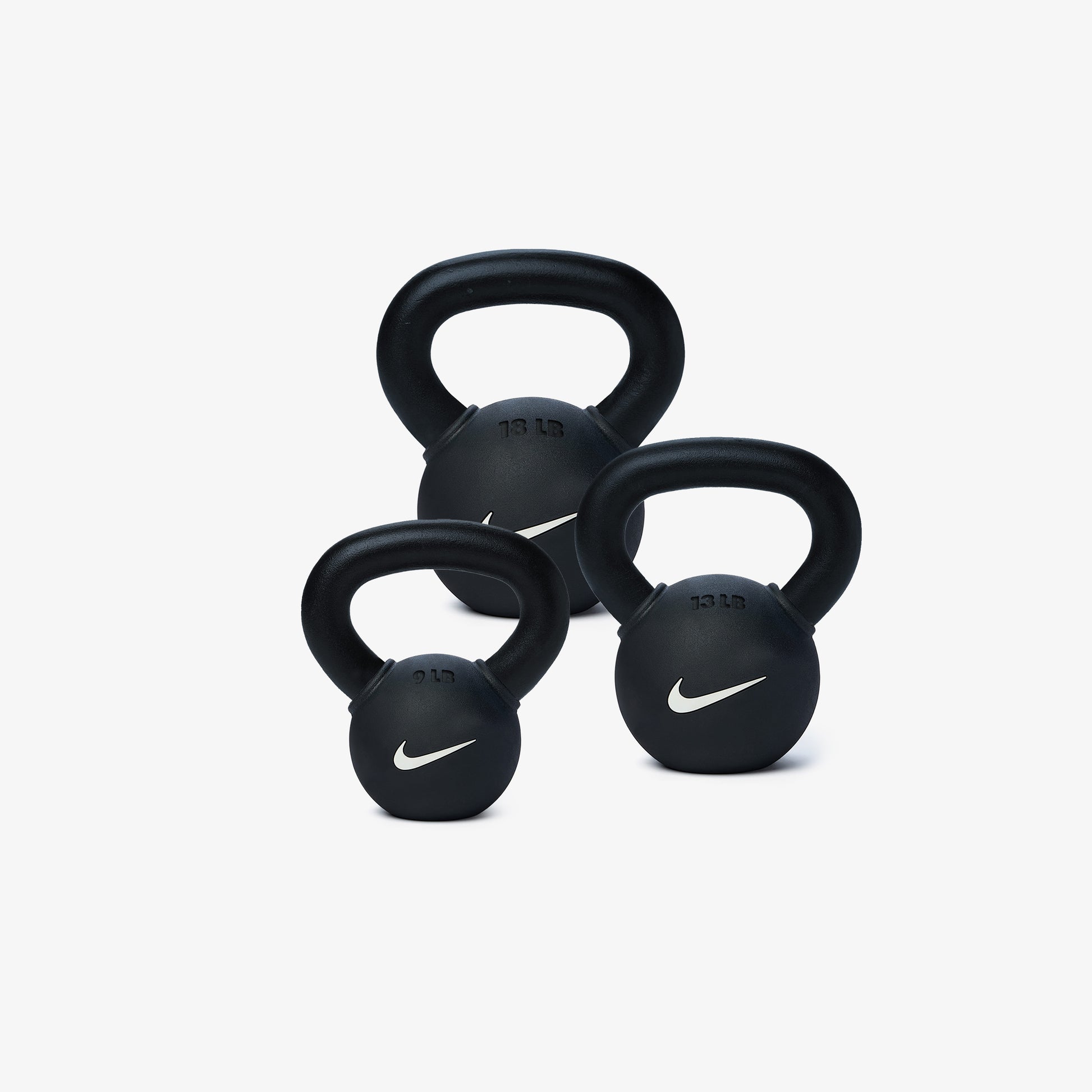 Rubber Coated - Black/White / 9/13/18 lb set